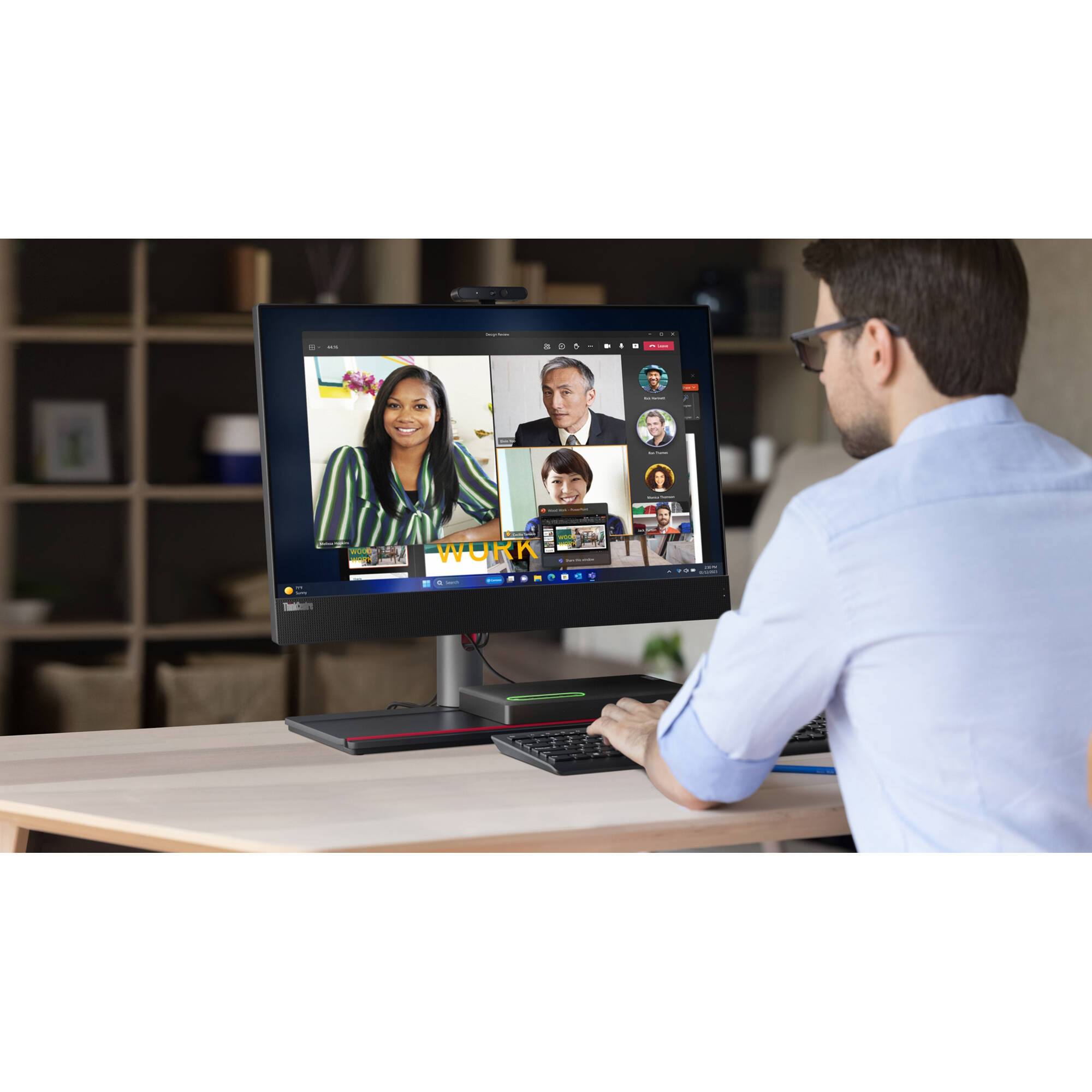 Lenovo ThinkCentre M90a Gen 5 all-in-one desktop with Core i7, 32 GB RAM, and 1 TB SSD — view 13