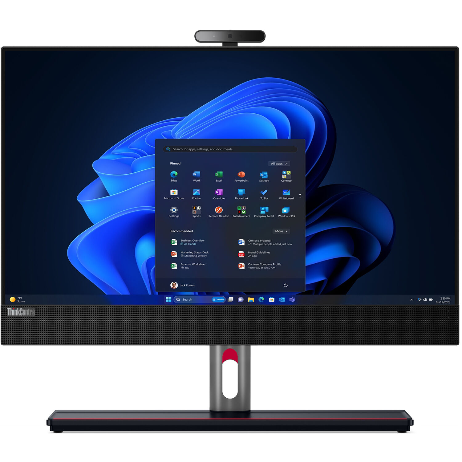 Lenovo ThinkCentre M90a Gen 5 all-in-one desktop with Core i7, 32 GB RAM, and 1 TB SSD — view 2