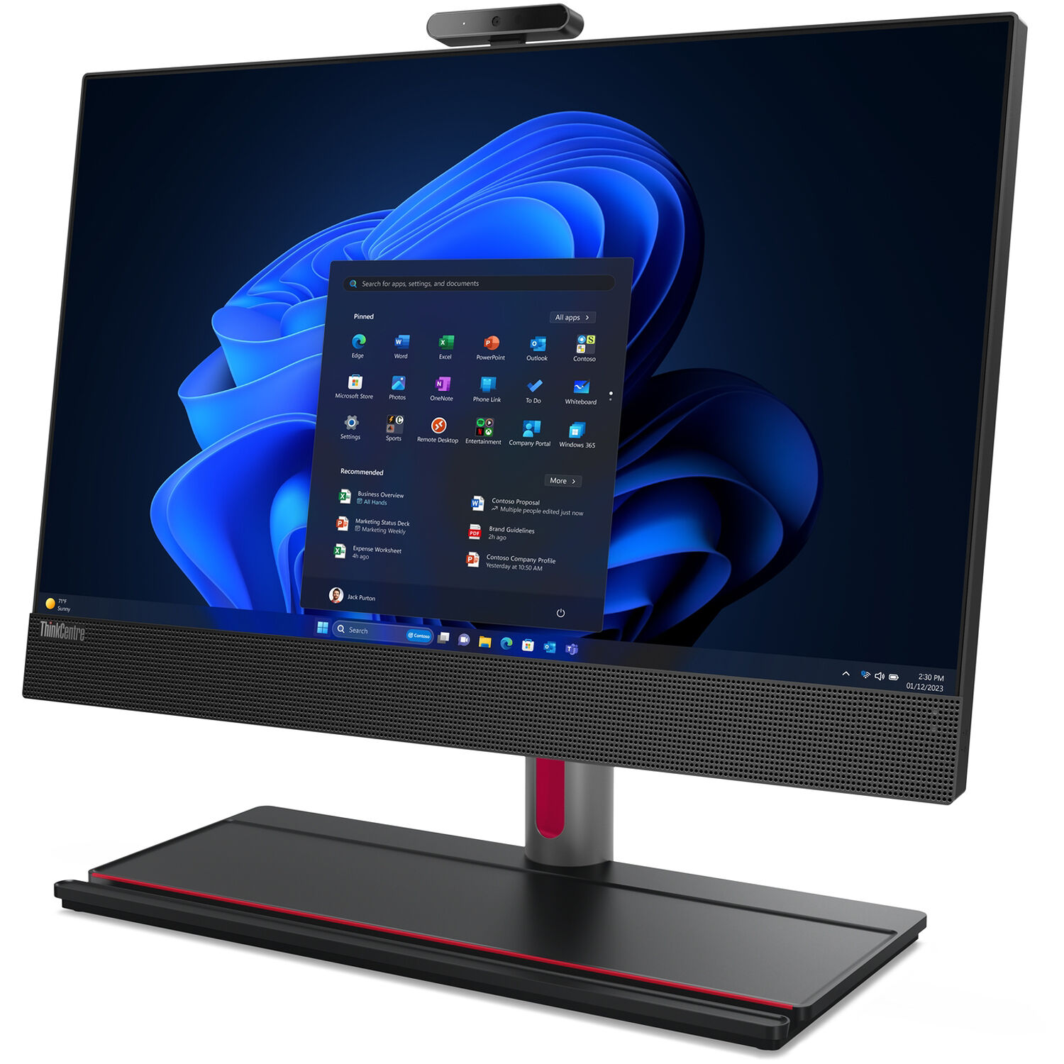 Lenovo ThinkCentre M90a Gen 5 all-in-one desktop with Core i7, 32 GB RAM, and 1 TB SSD — view 3