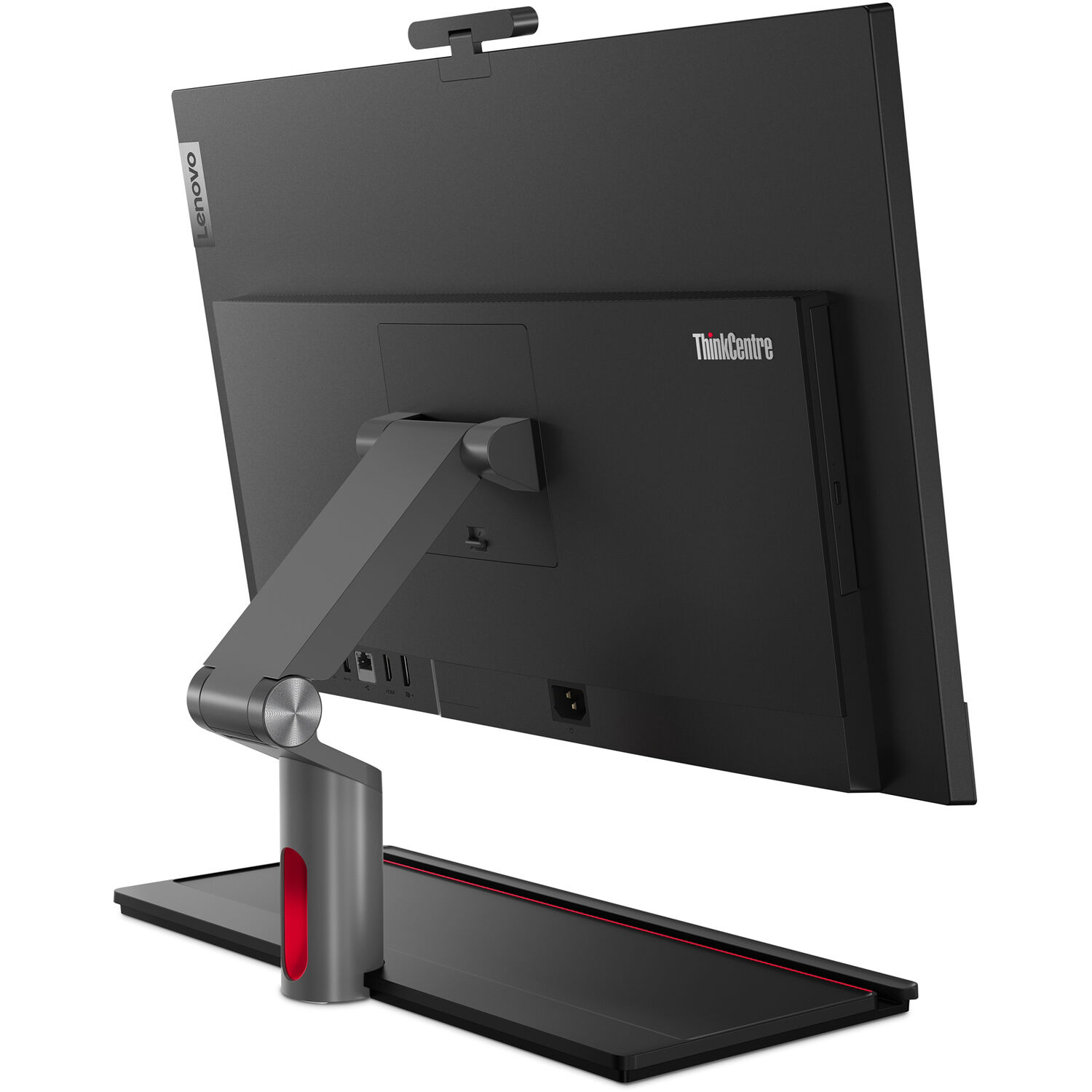 Lenovo ThinkCentre M90a Gen 5 all-in-one desktop with 23.8-inch display, black chassis, and enterprise office design — view 6
