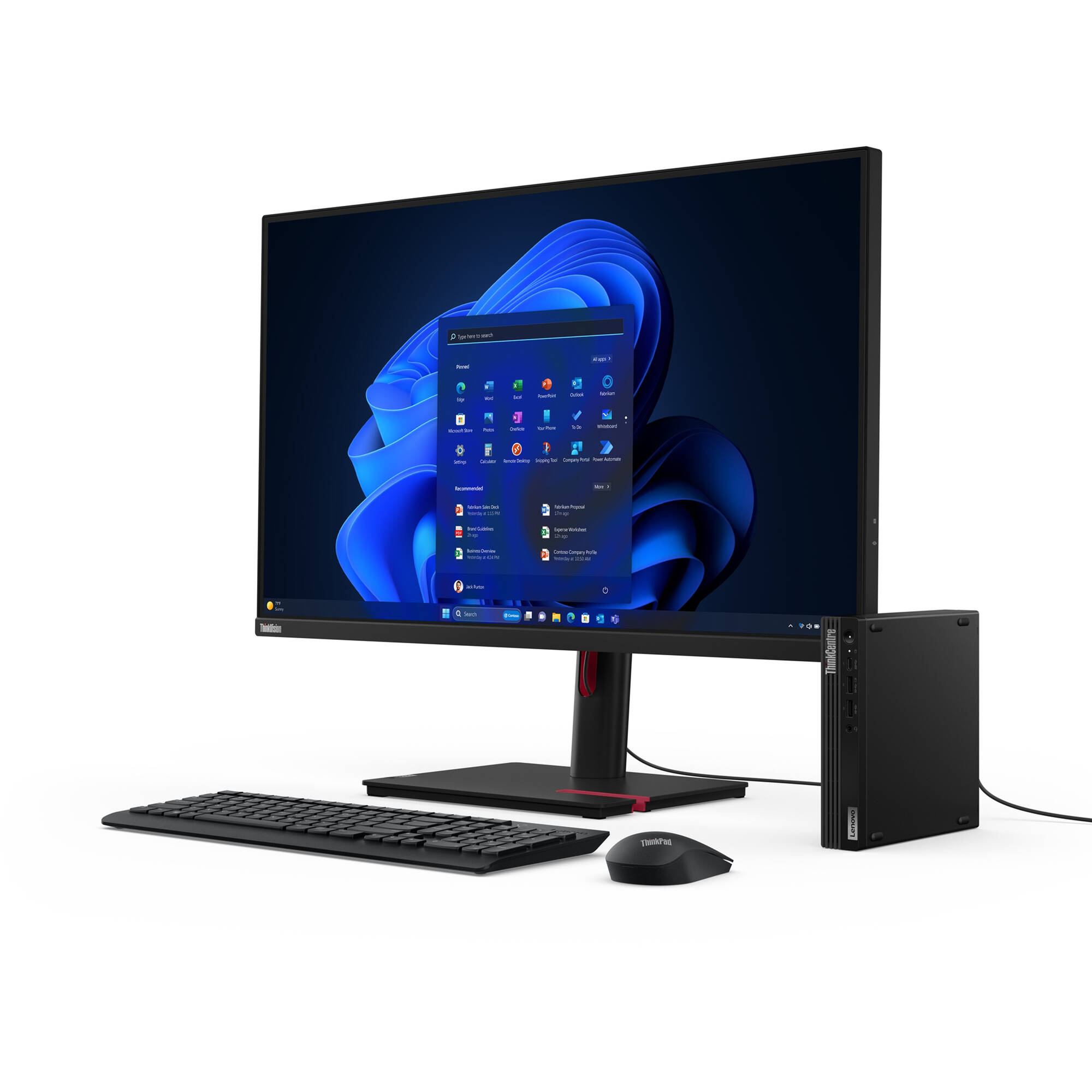 Lenovo ThinkCentre M70q Gen 5 mini PC with Intel Core i3-14100T, 16 GB RAM, and 256 GB SSD — view 12