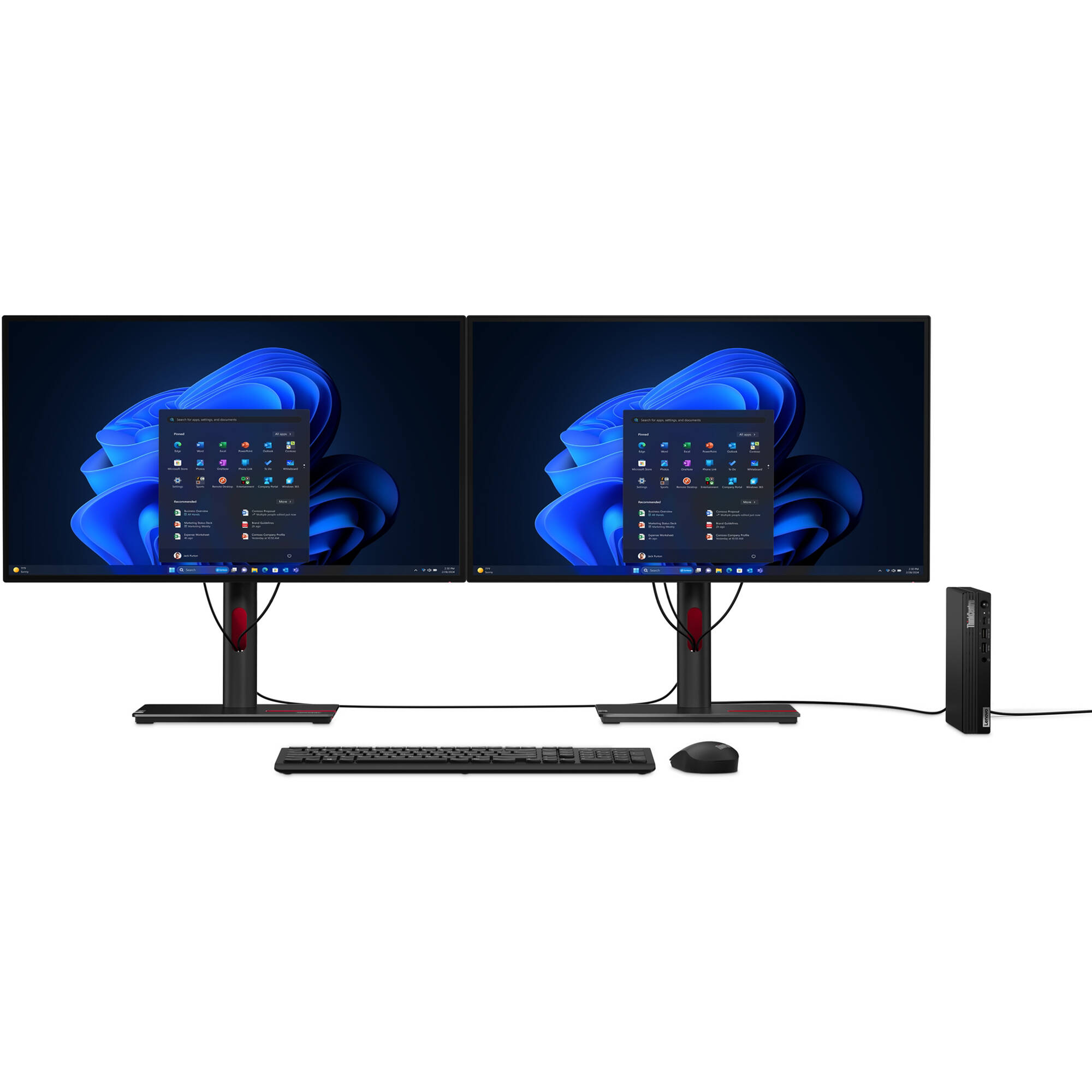 Lenovo ThinkCentre M70q Gen 5 mini PC with Intel Core i3-14100T, 16 GB RAM, and 256 GB SSD — view 13