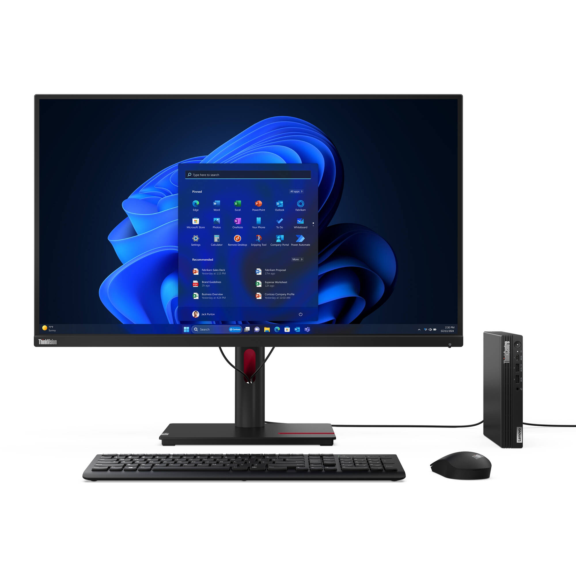 Lenovo ThinkCentre M70q Gen 5 mini PC with Intel Core i3-14100T, 16 GB RAM, and 256 GB SSD — view 7