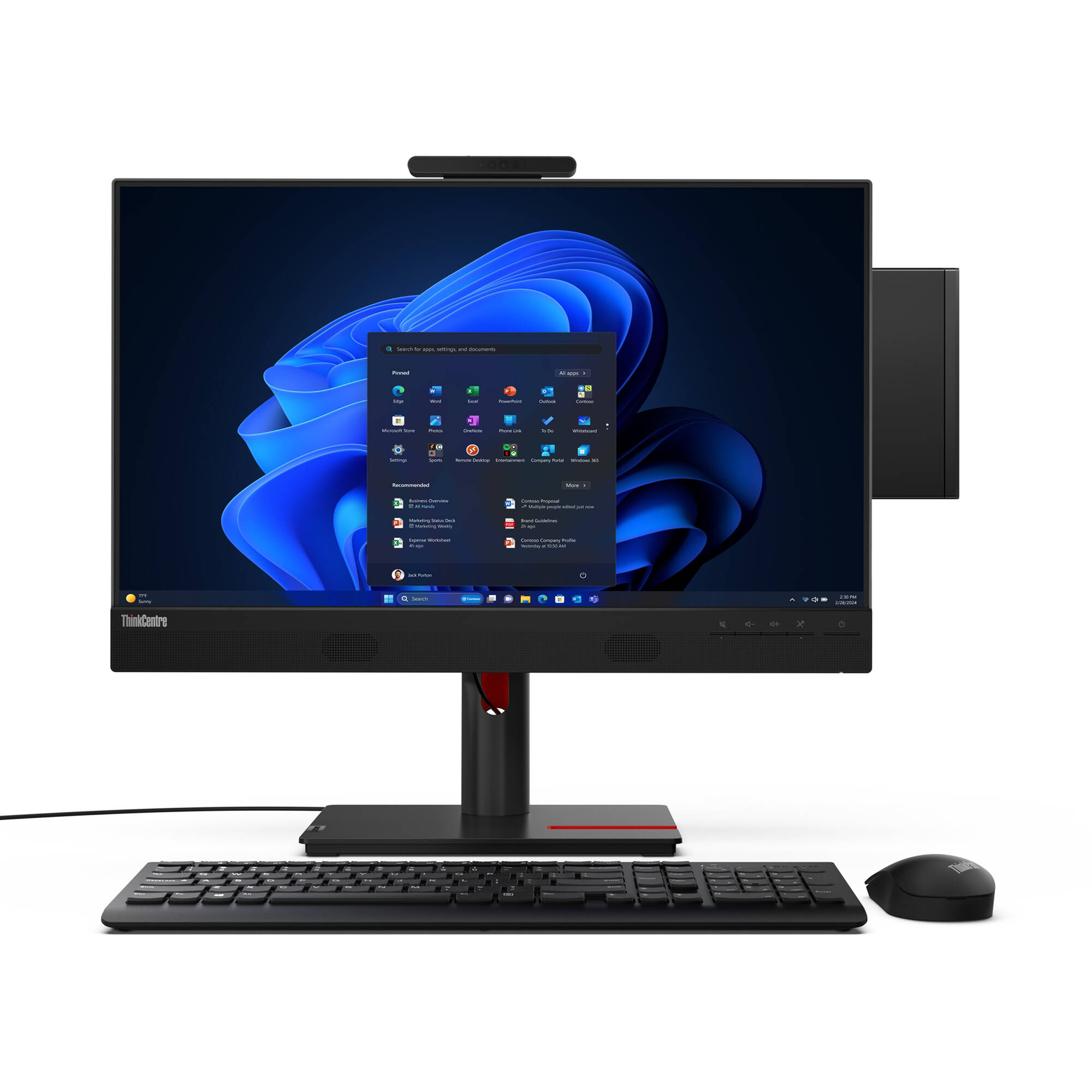 Lenovo ThinkCentre M70q Gen 5 mini PC with Intel Core i7-14700T, 32 GB RAM, and 1 TB SSD — view 9