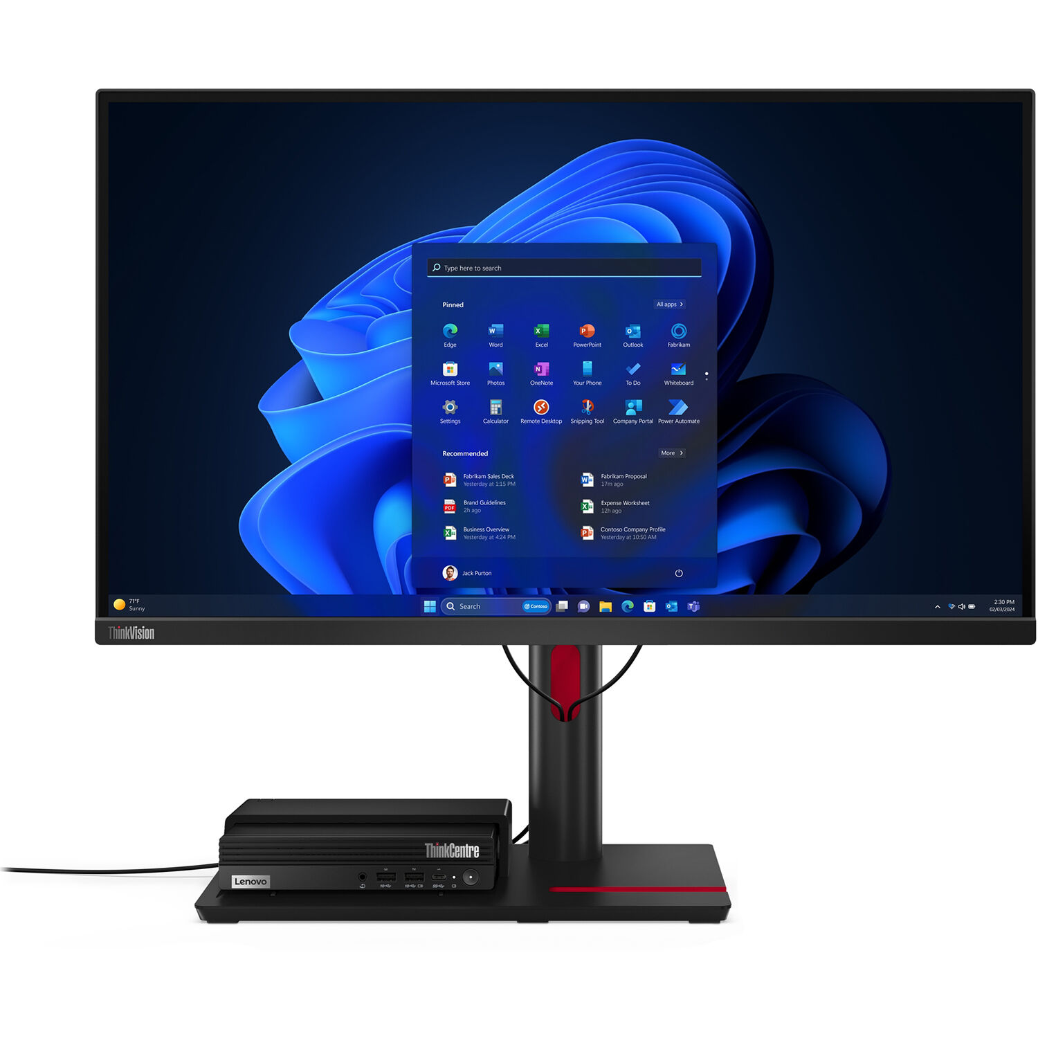 Lenovo ThinkCentre M70q Gen 5 Tiny business mini PC with Intel Core i5-14400T, 16GB RAM, and 256GB SSD — view 10