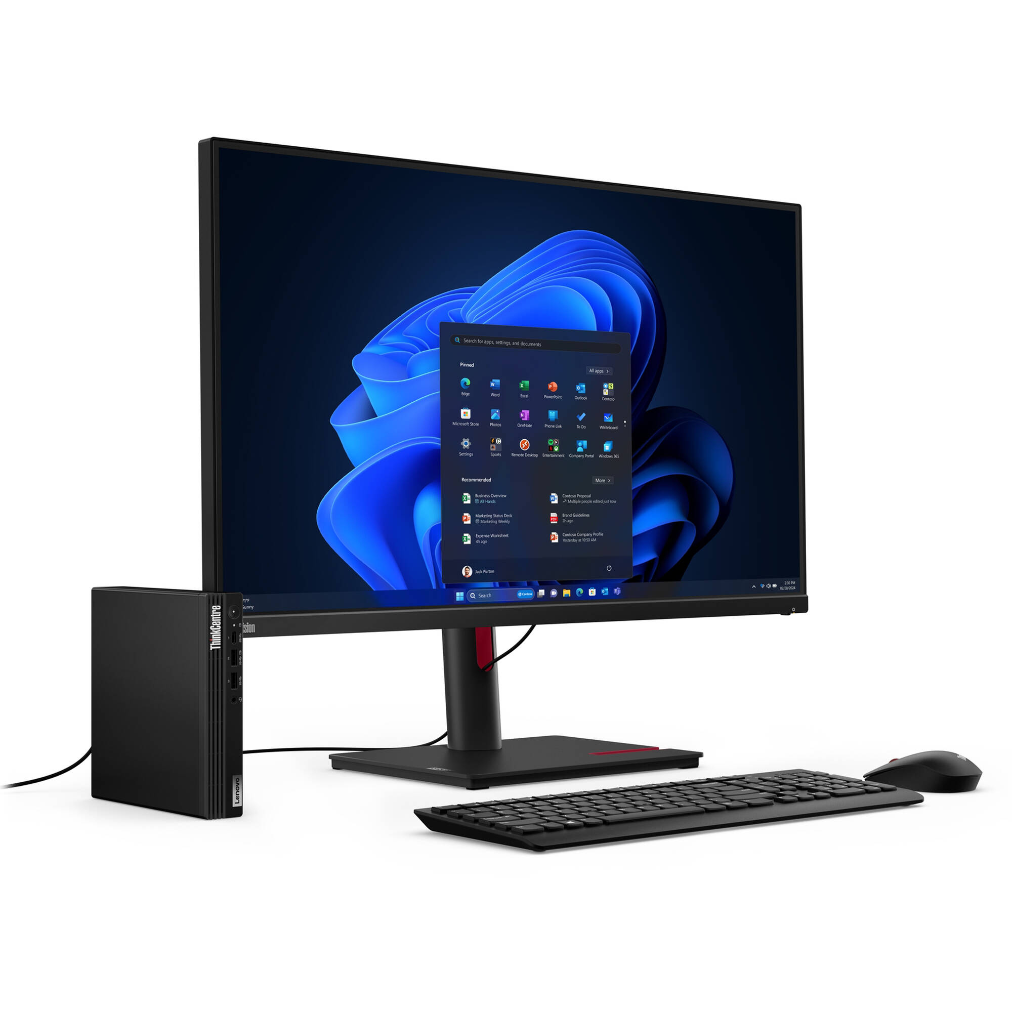 Lenovo ThinkCentre M70q Gen 5 Tiny business mini PC with Intel Core i5-14400T, 16GB RAM, and 256GB SSD — view 8