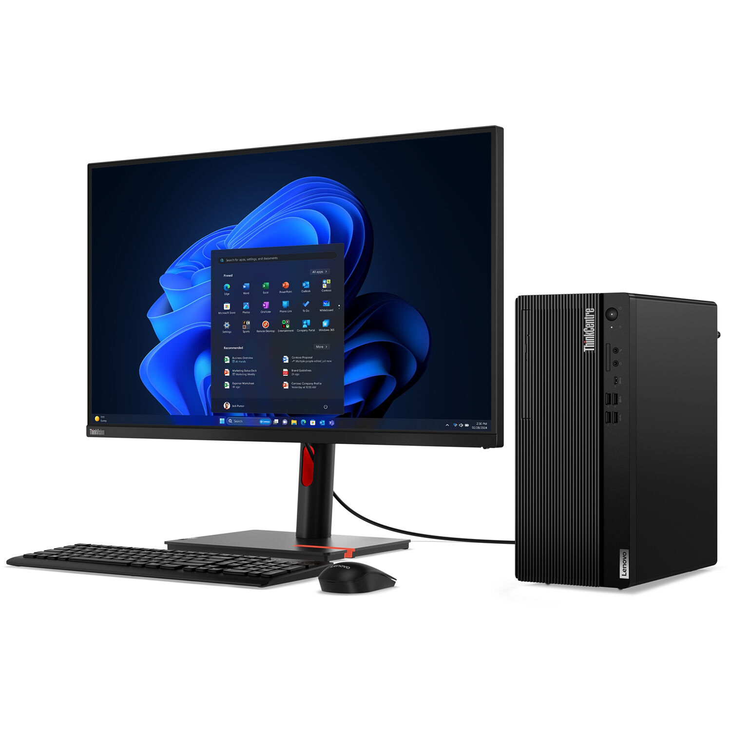 Lenovo ThinkCentre M70t Gen 5 business tower desktop with Intel Core i7, 32 GB RAM, and 512 GB SSD — view 10