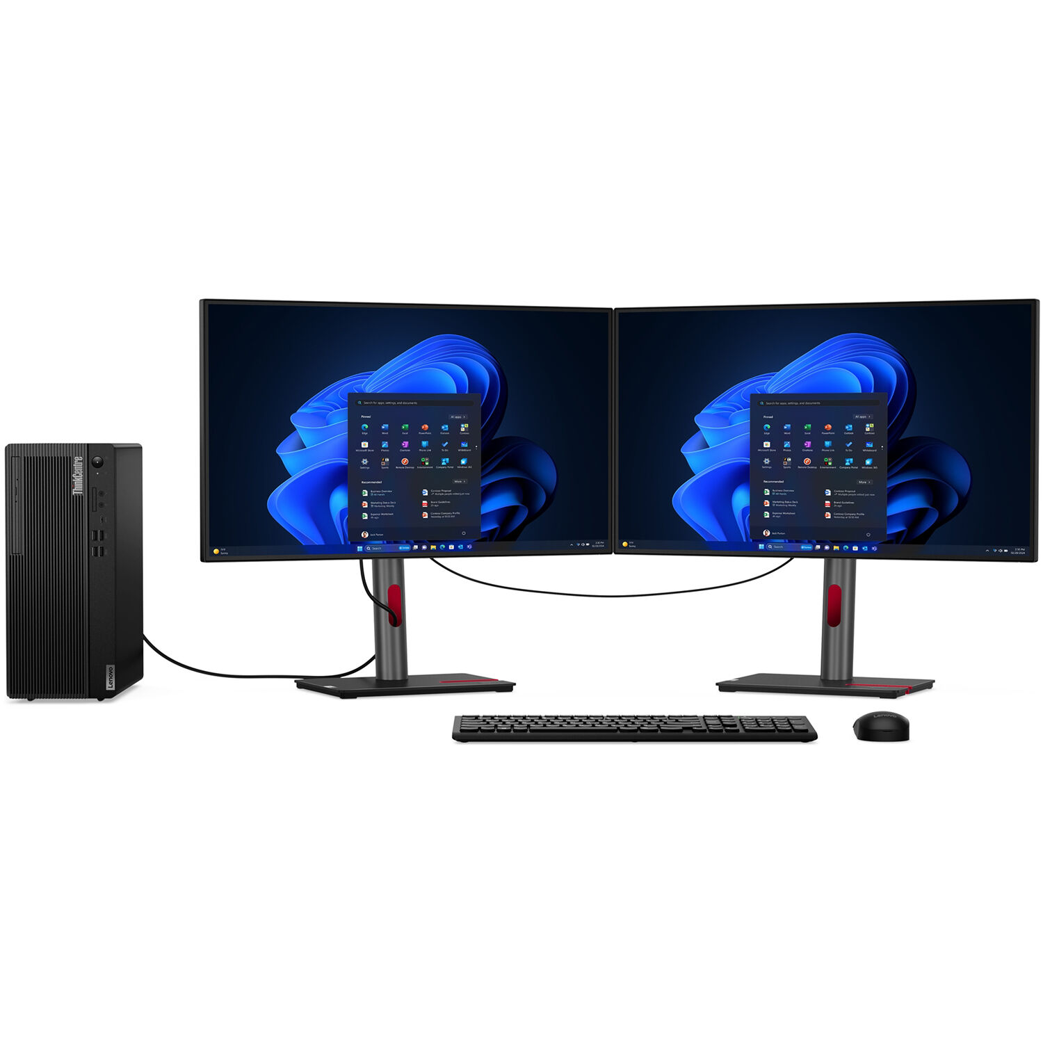 Lenovo ThinkCentre M70t Gen 5 business tower desktop with Intel Core i7, 32 GB RAM, and 512 GB SSD — view 7