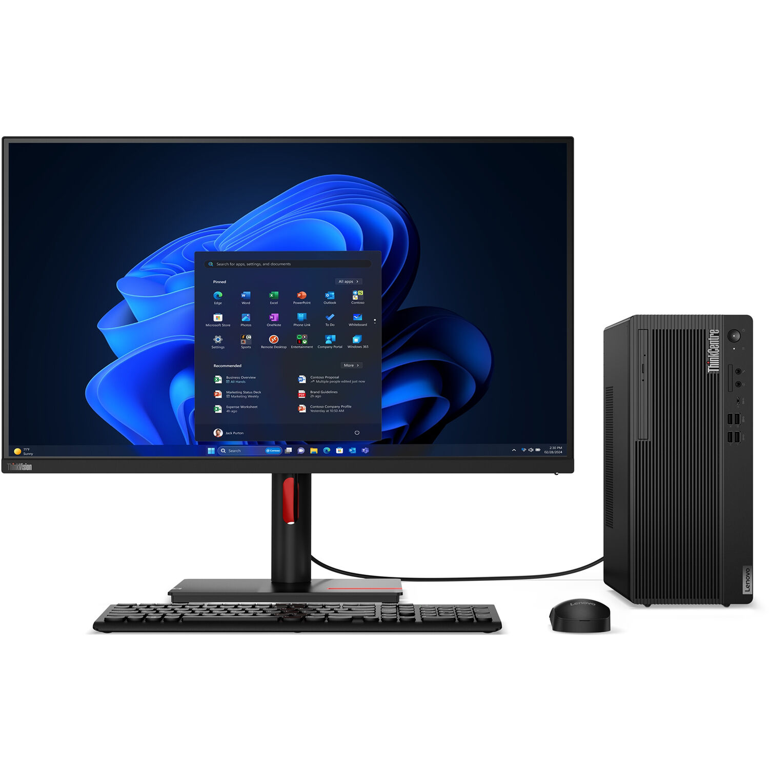 Lenovo ThinkCentre M70t Gen 5 business tower desktop with Intel Core i7, 32 GB RAM, and 512 GB SSD — view 8