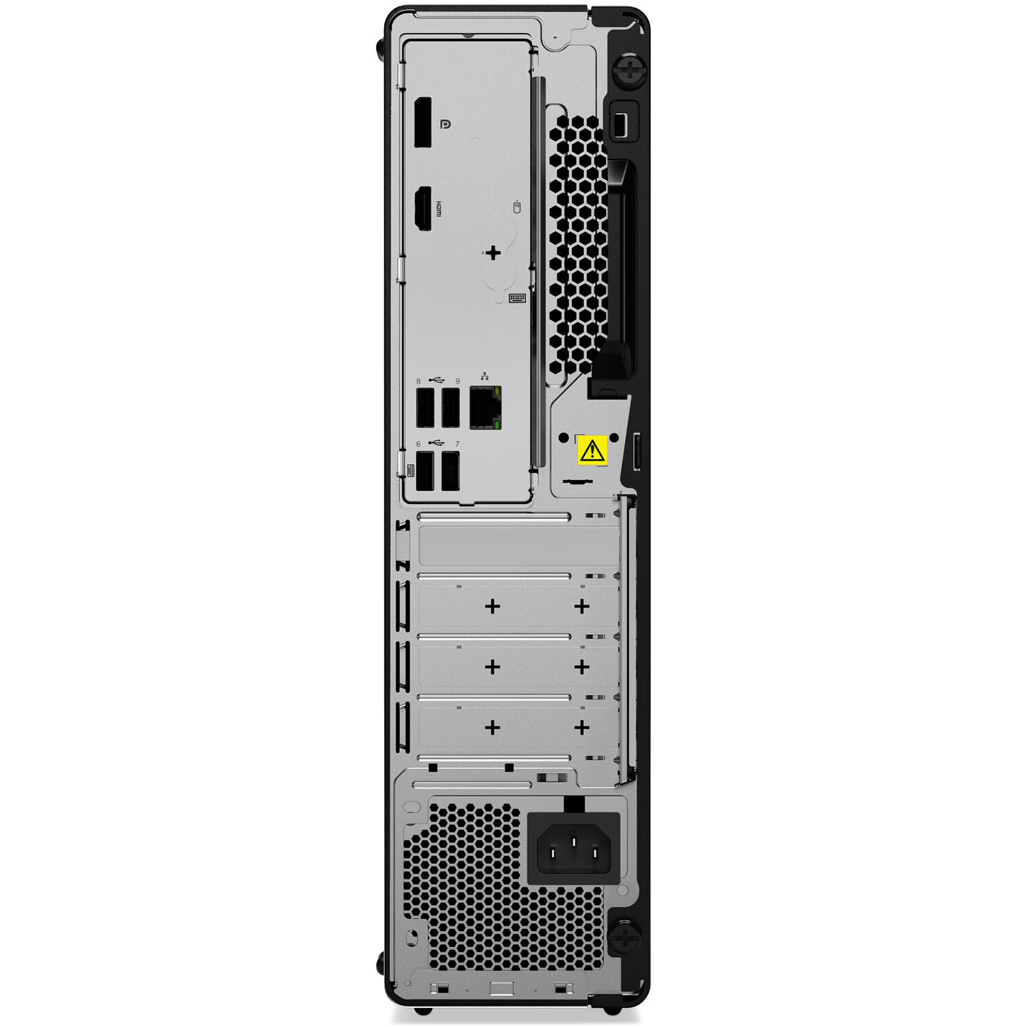Lenovo ThinkCentre M70s Gen 5 small form factor business desktop with Intel Core i3 and black chassis — view 4