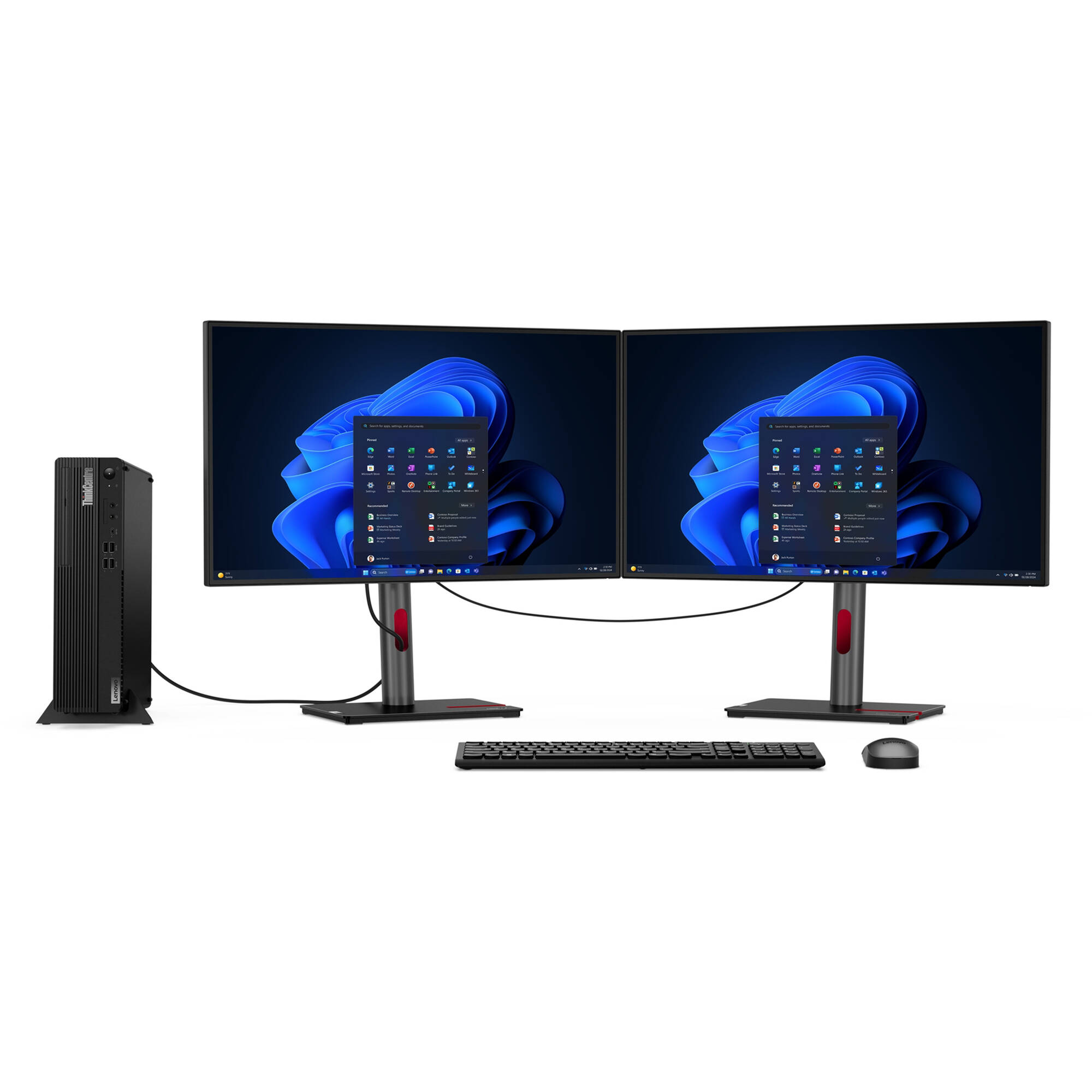 Lenovo ThinkCentre M70s Gen 5 small form factor business desktop with Intel Core i3 and black chassis — view 8