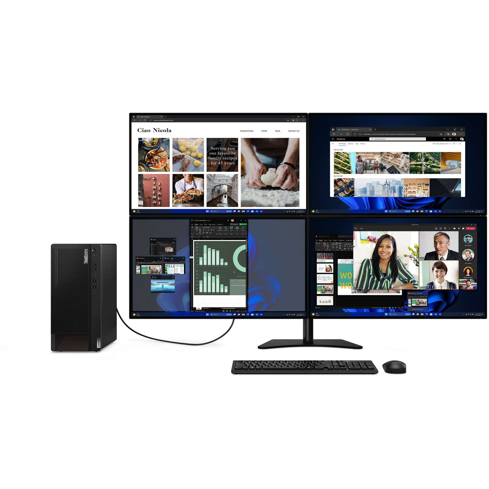 Lenovo ThinkCentre M90t Gen 5 business tower desktop with Intel Core i5-14500, 32 GB RAM, and 512 GB SSD — view 11