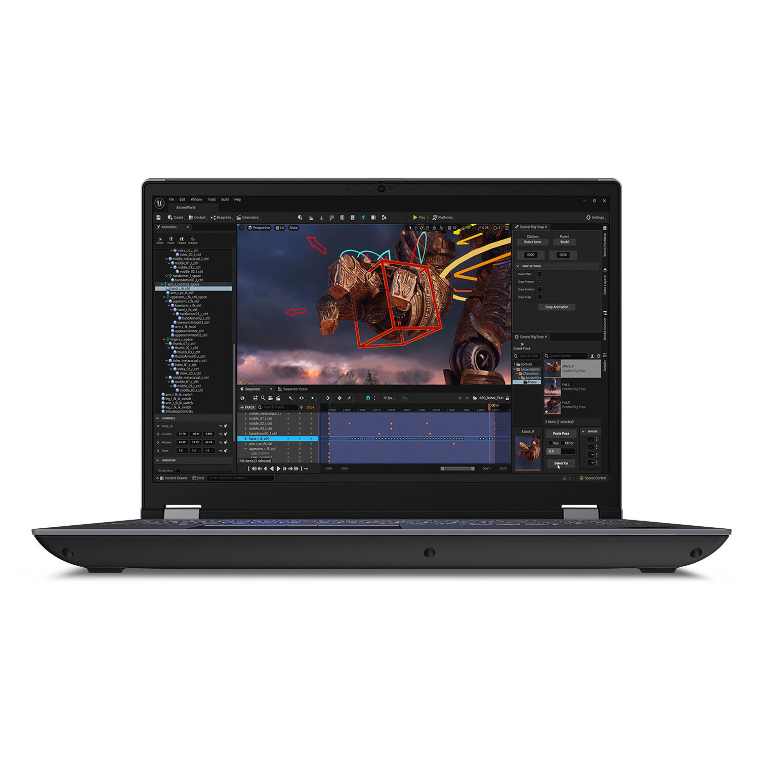 Lenovo ThinkPad P16 G2 mobile workstation with 16-inch display, Intel Core i7, and NVIDIA RTX graphics — view 2
