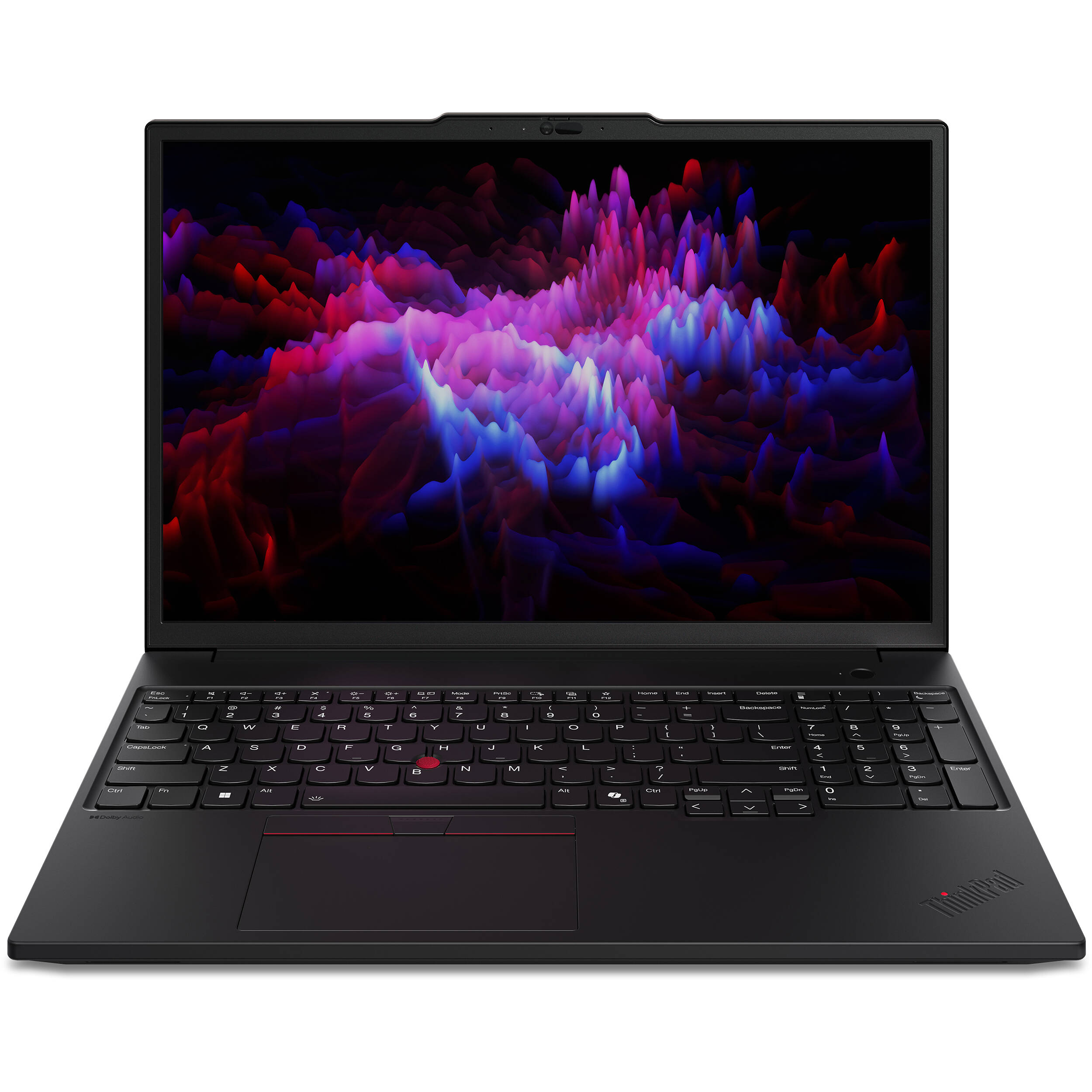 Lenovo ThinkPad P16s G3 workstation laptop with 16-inch touch display, black chassis, and number pad — view 3