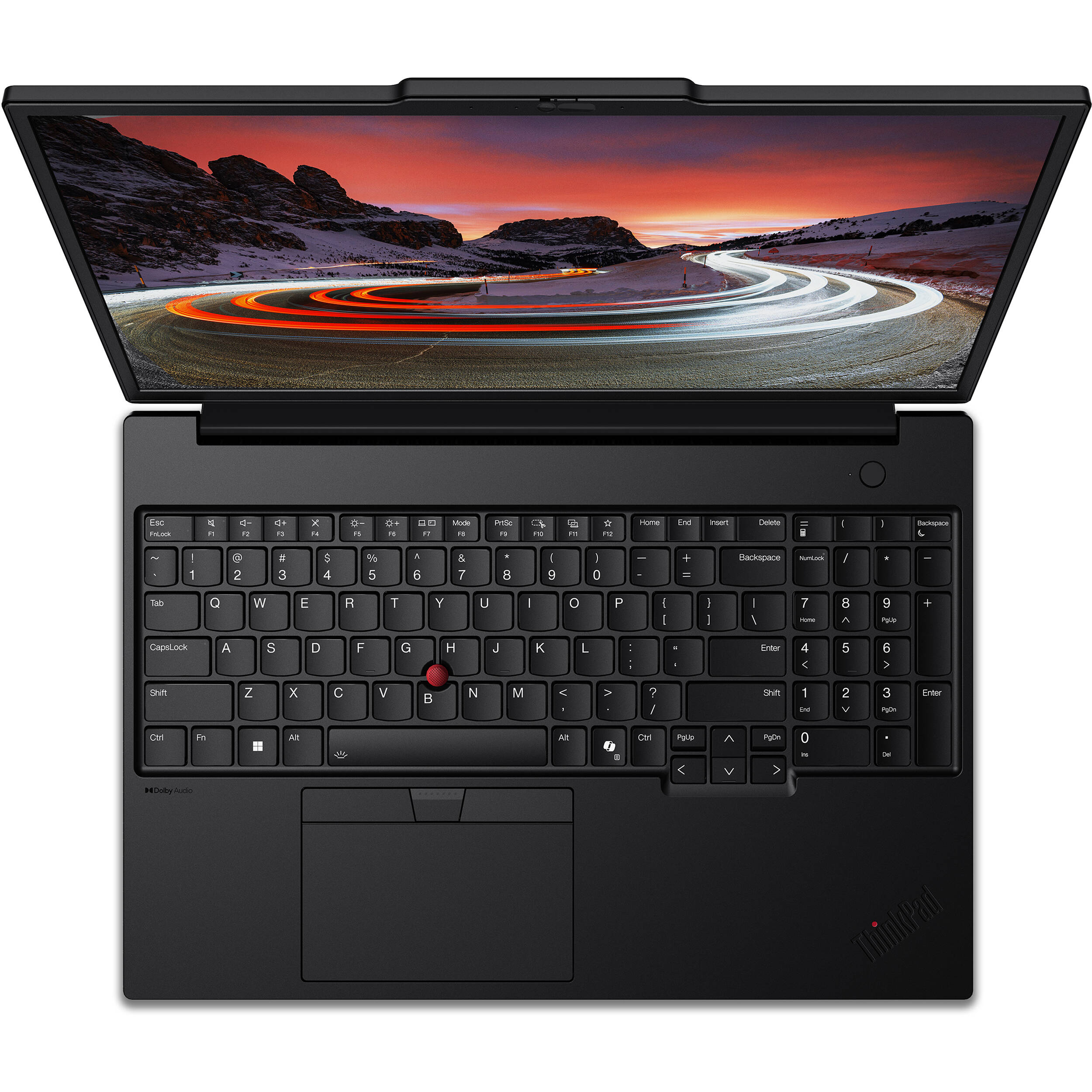 Lenovo ThinkPad P16s G3 workstation laptop with 16-inch touch display, black chassis, and number pad — view 5