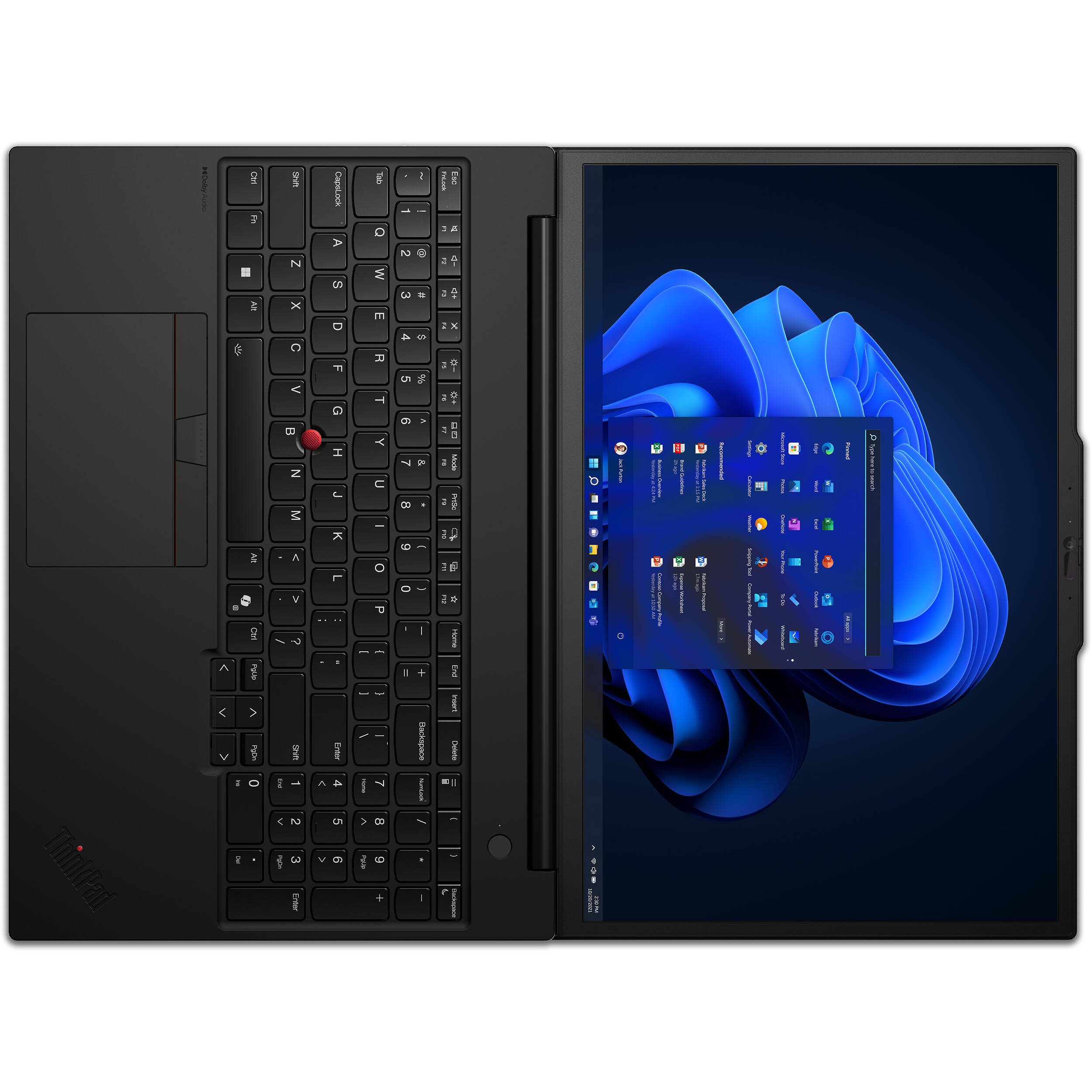 Lenovo ThinkPad P16s G3 workstation laptop with 16-inch touch display, black chassis, and number pad — view 6