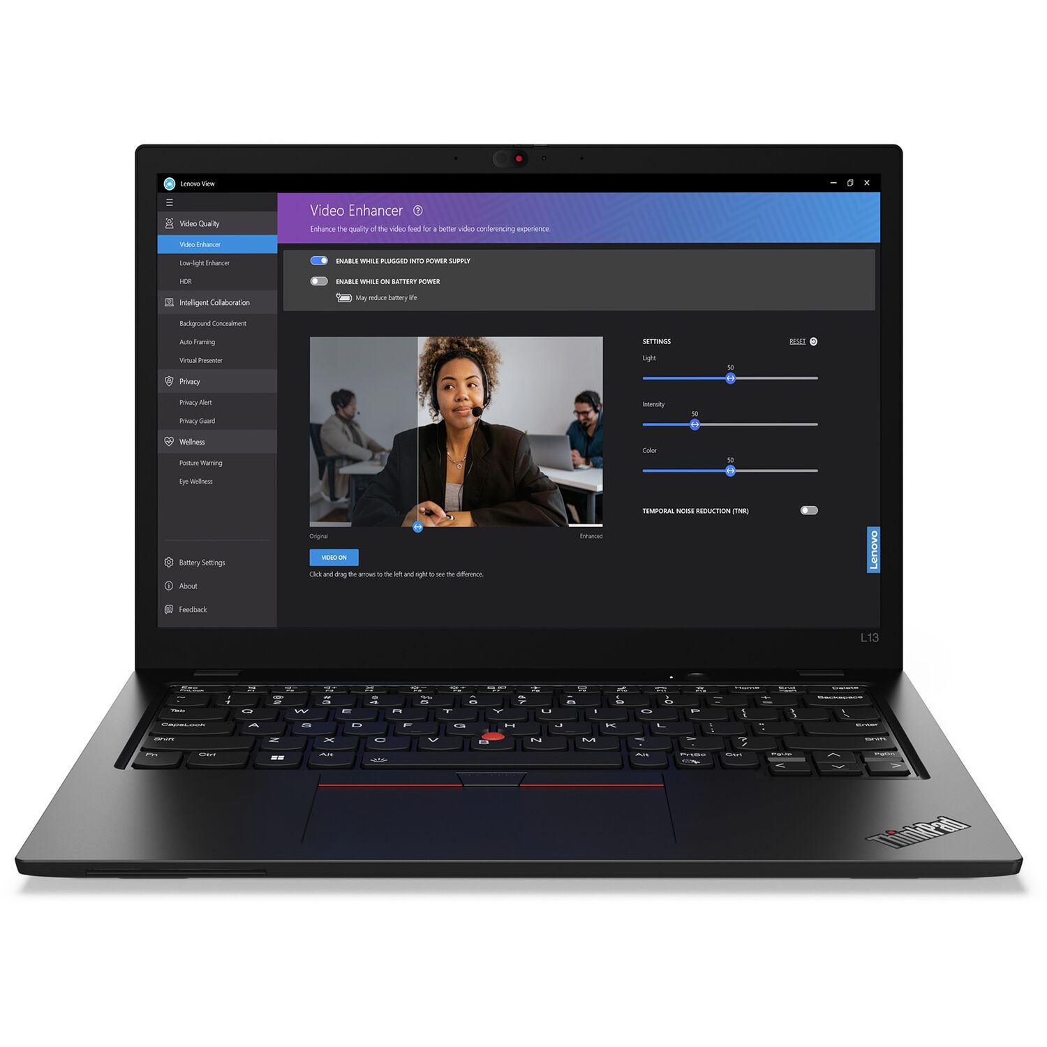 Lenovo ThinkPad L13 2-in-1 Gen 5 black convertible laptop with 13.3-inch touchscreen — view 3
