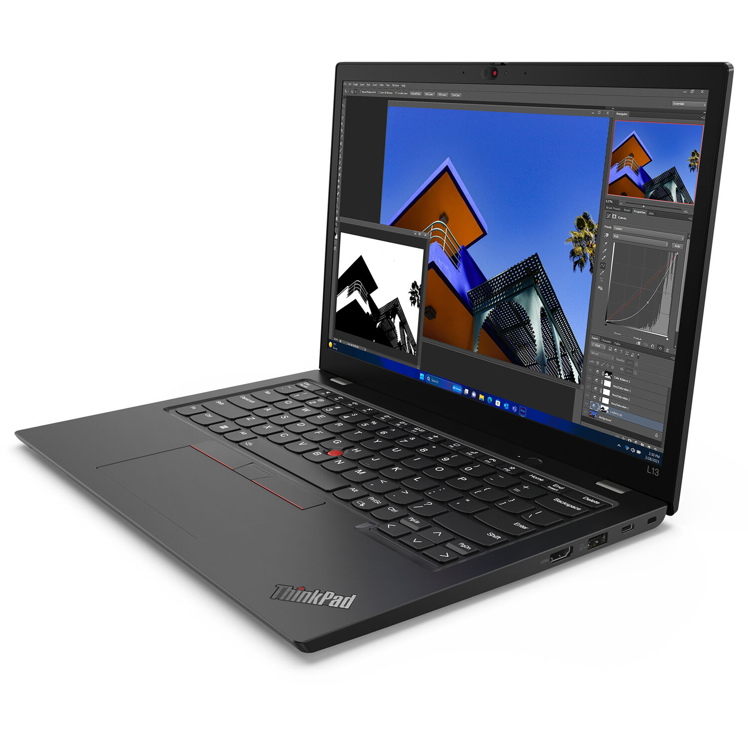 Lenovo ThinkPad L13 2-in-1 Gen 5 black convertible laptop with 13.3-inch touchscreen — view 4