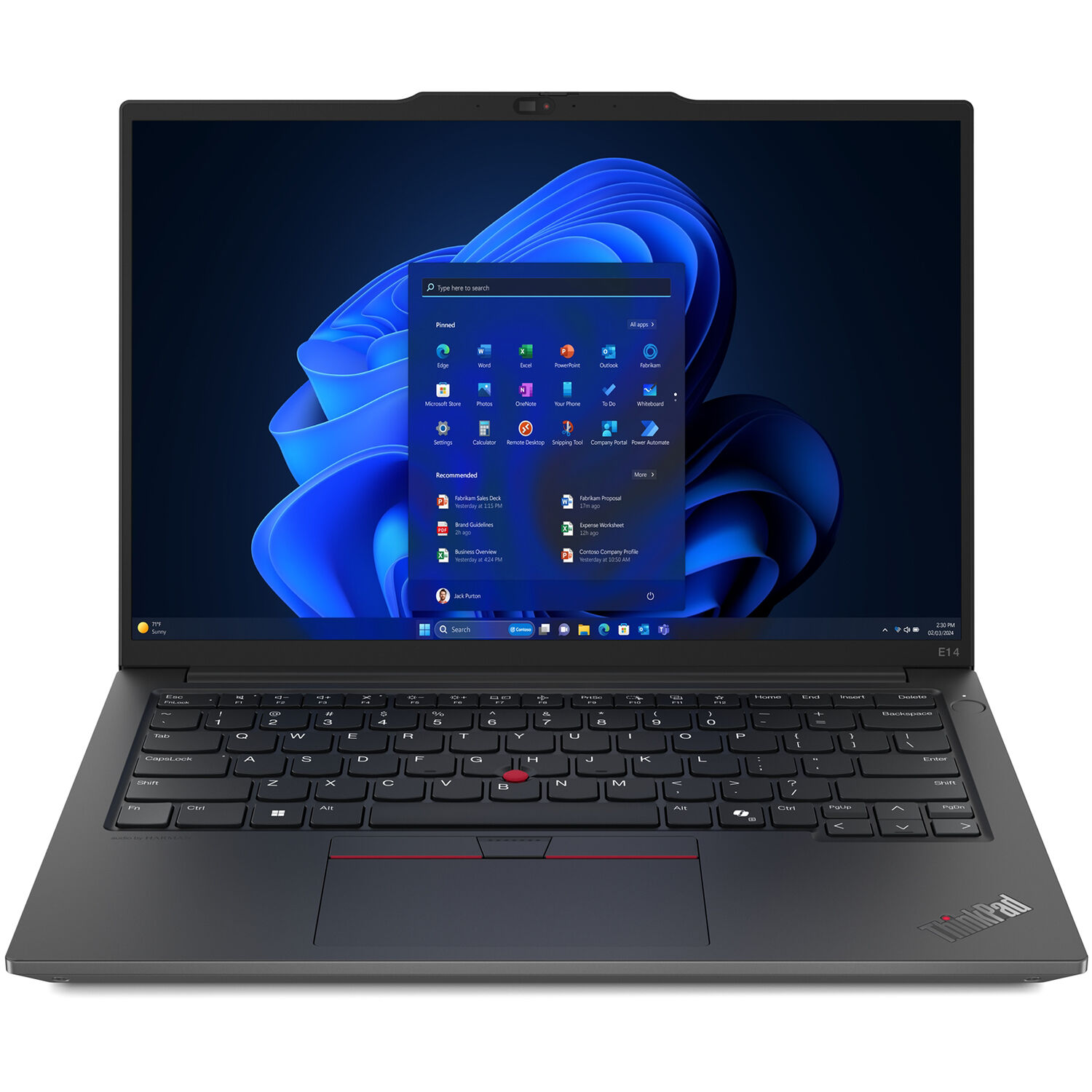 Lenovo ThinkPad E14 Gen 6 business laptop with 14-inch 1920 x 1200 display, Ryzen 5 7535U, and backlit keyboard — view 2