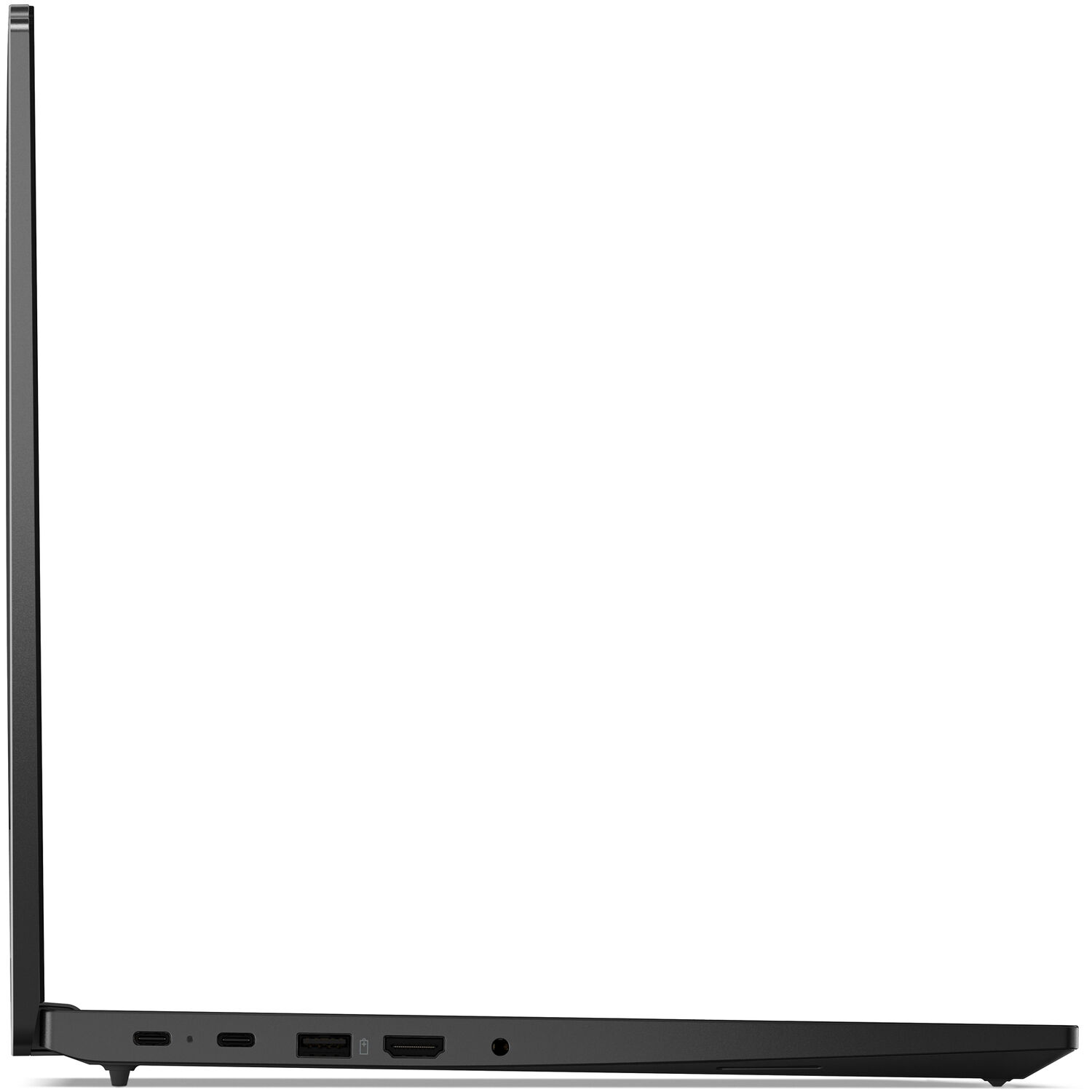 Lenovo ThinkPad E16 Gen 2 business laptop with 16-inch WUXGA display, black chassis, and number pad keyboard — view 14