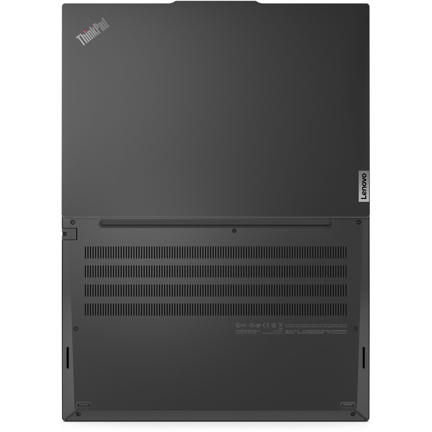 Lenovo ThinkPad E16 Gen 2 business laptop with 16-inch WUXGA display, black chassis, and number pad keyboard — view 9