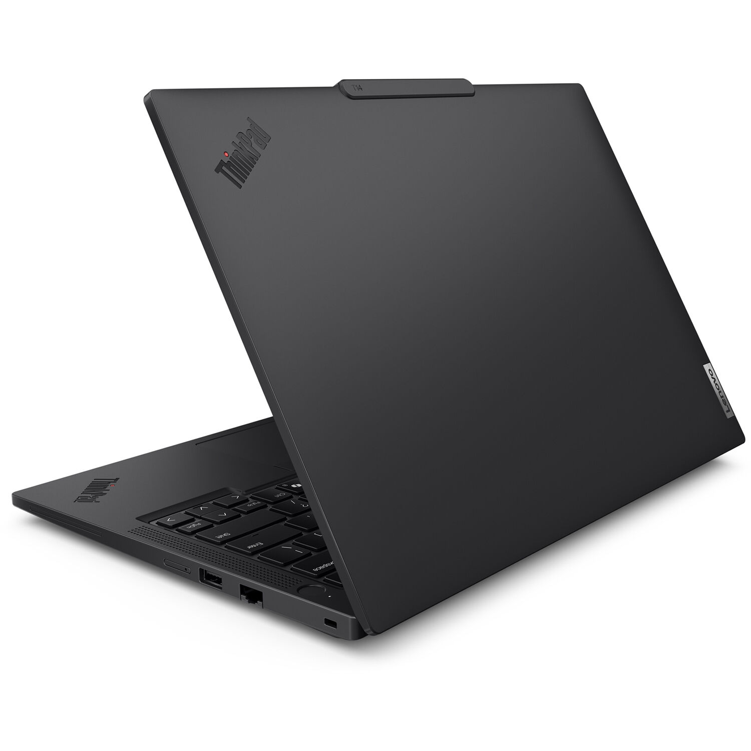 Lenovo ThinkPad T14 Gen 5 14-inch business laptop with Ryzen 7 PRO, 16 GB memory, and black chassis — view 11