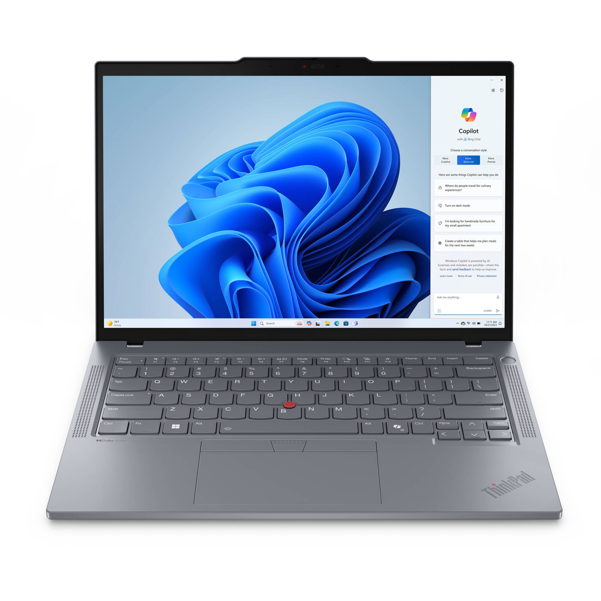 Lenovo ThinkPad T14 AMD G5 business laptop with 14-inch WUXGA display and backlit keyboard — view 4