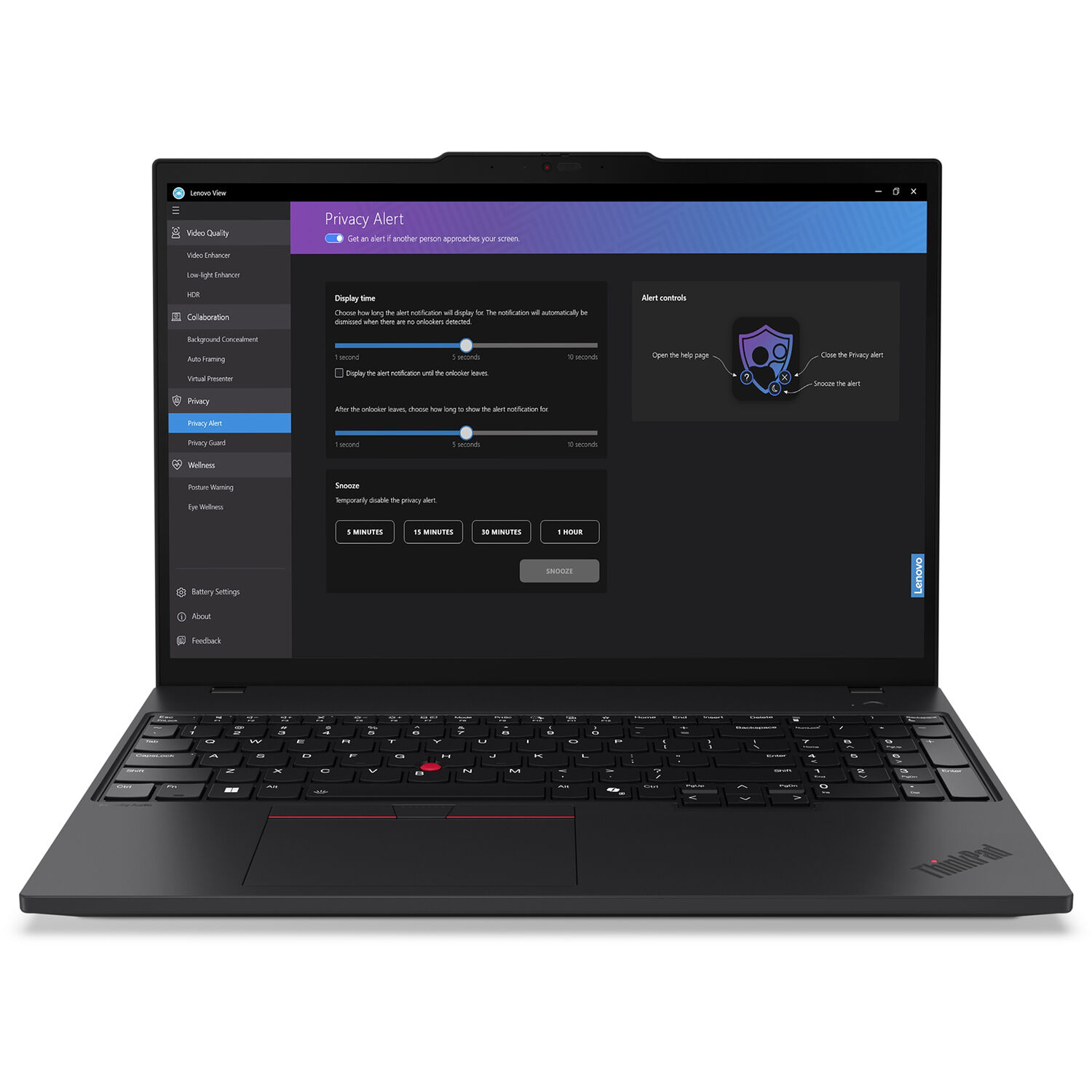 Lenovo ThinkPad T16 Gen 3 business laptop with 16-inch touchscreen, Intel Core Ultra 5, and Windows 11 Pro — view 15