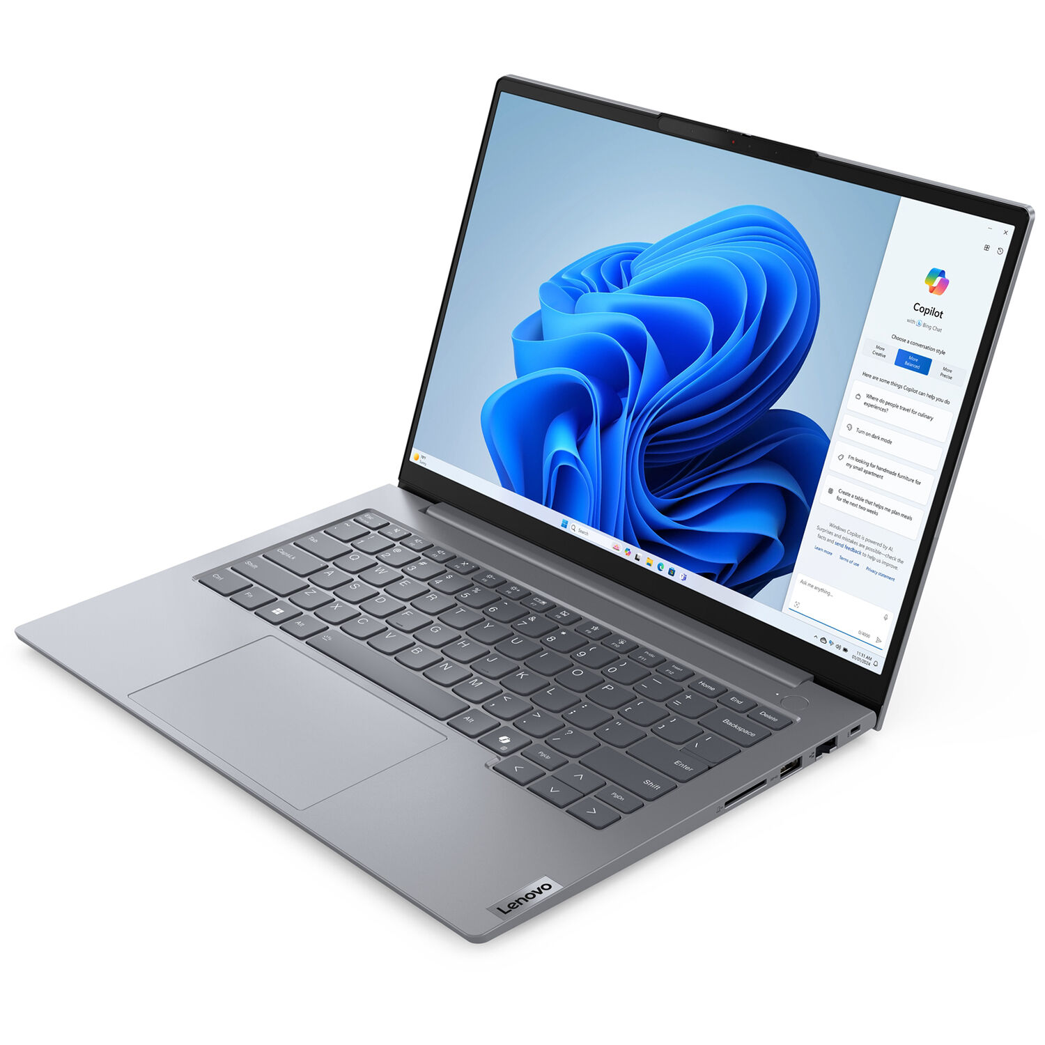 Lenovo ThinkBook 14 G7 ARP business laptop in Storm Grey with 14-inch touch display — view 3