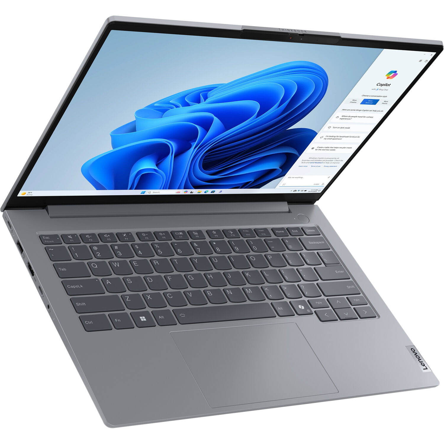 Lenovo ThinkBook 14 G7 ARP business laptop in Storm Grey with 14-inch touch display — view 4