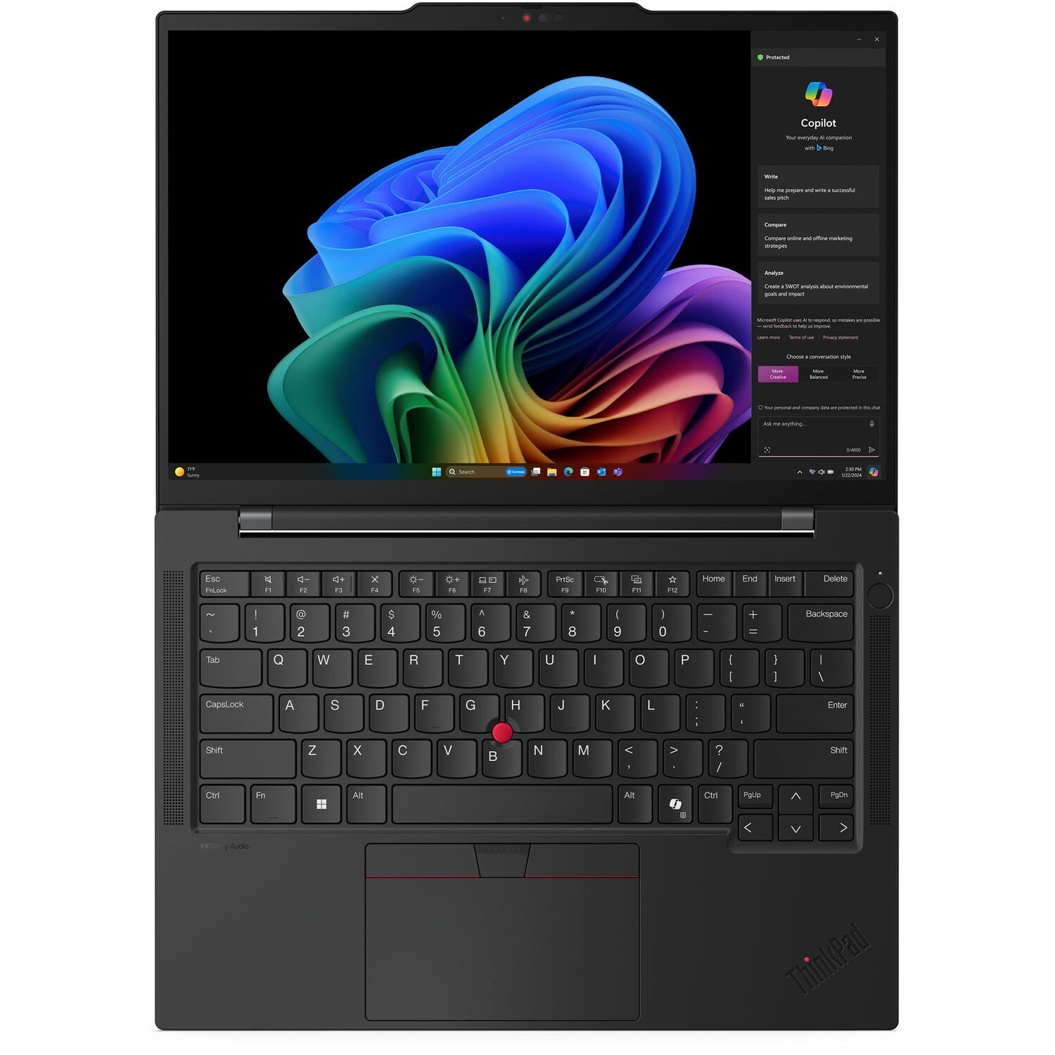 Lenovo ThinkPad T14s G6 business laptop in black with 14-inch WUXGA display — view 5