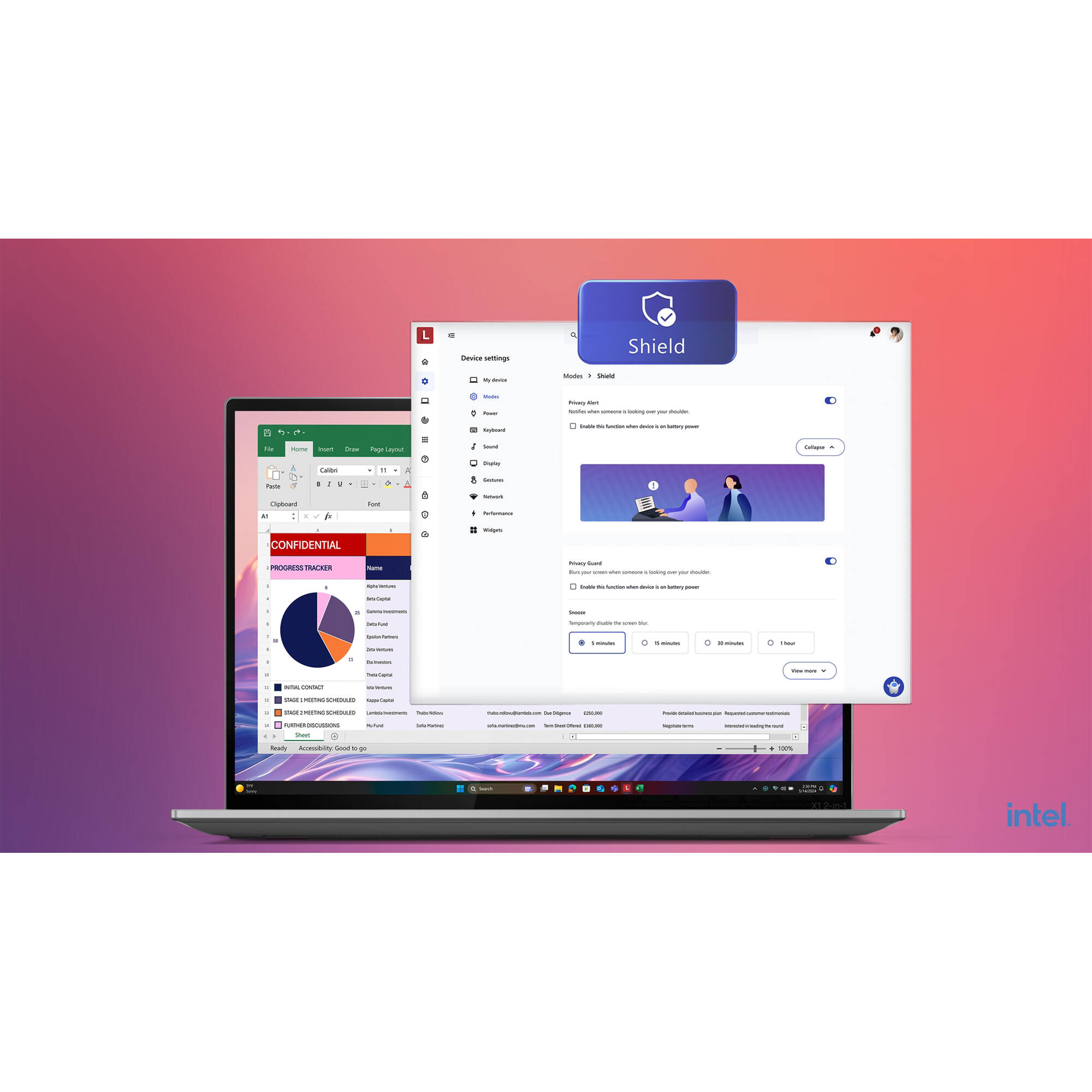 Lenovo ThinkPad X1 2-in-1 G10 14-inch WUXGA touch laptop in tablet mode with Intel Core Ultra 7 and black keyboard — view 28