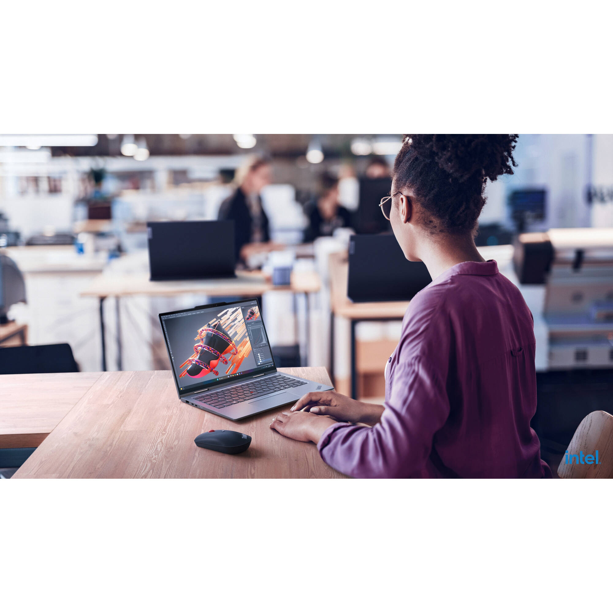 Lenovo ThinkPad X1 2-in-1 G10 14-inch WUXGA touch laptop in tablet mode with Intel Core Ultra 7 and black keyboard — view 33