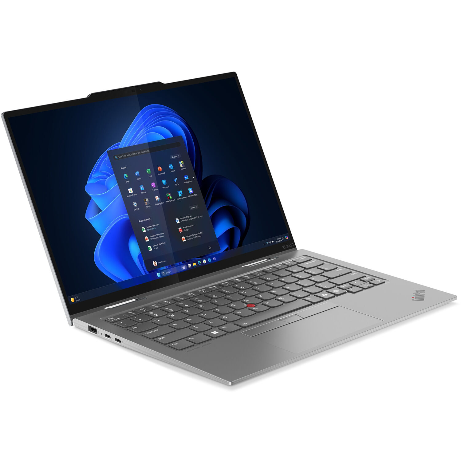 Lenovo ThinkPad X1 2-in-1 G10 14-inch WUXGA touch laptop in tablet mode with Intel Core Ultra 7 and black keyboard — view 4
