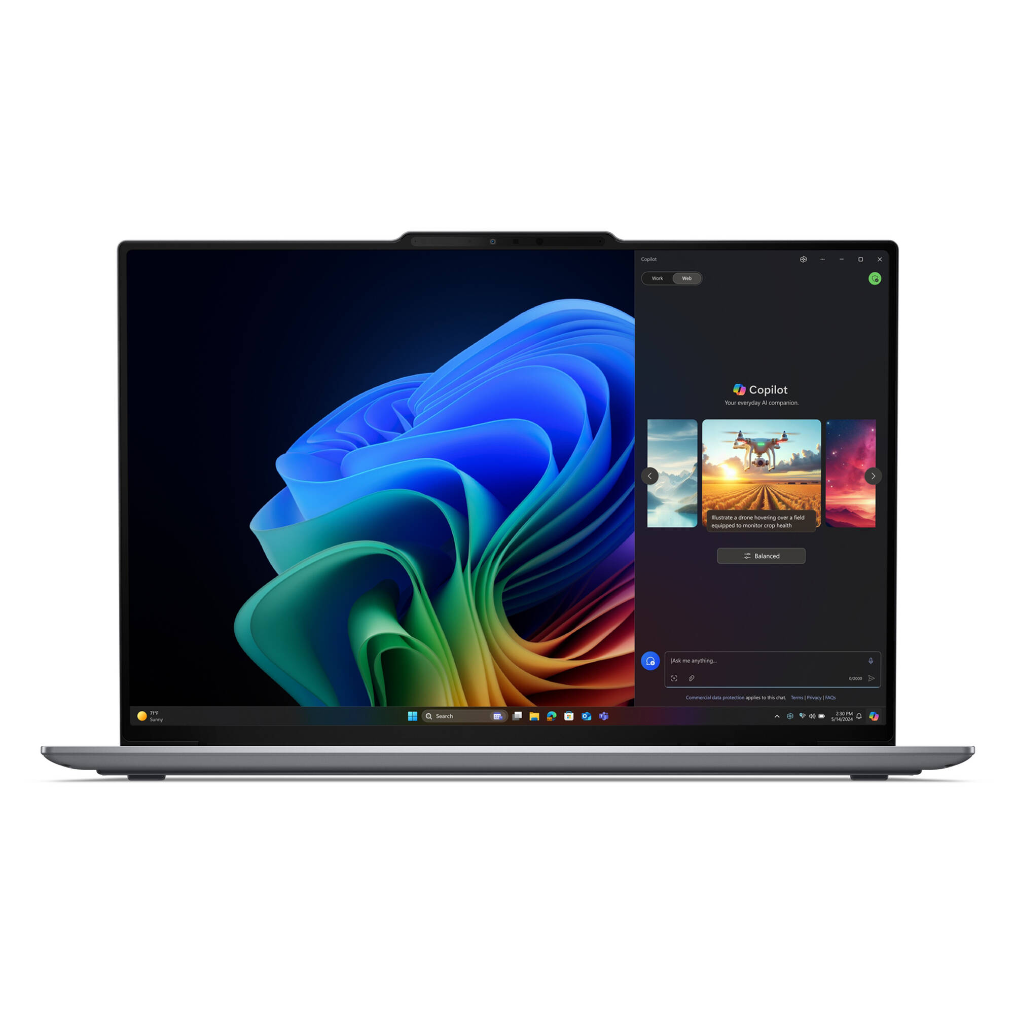 Lenovo ThinkPad X915 G1 business laptop with 15.3-inch 2.8K touch display and black Arctic Grey finish — view 2