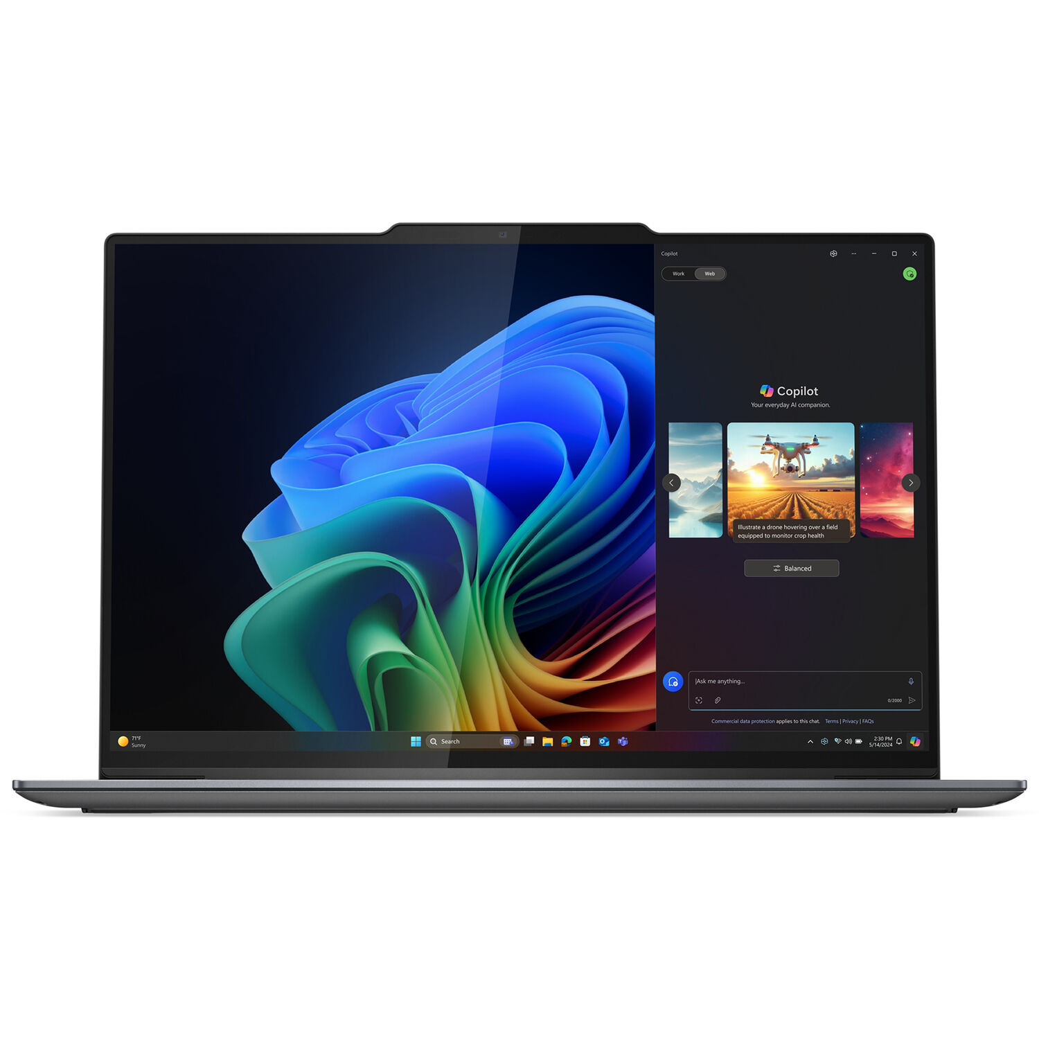 Lenovo ThinkPad X914 Gen 1 business laptop with 14-inch display, backlit keyboard, and slim black chassis — view 2