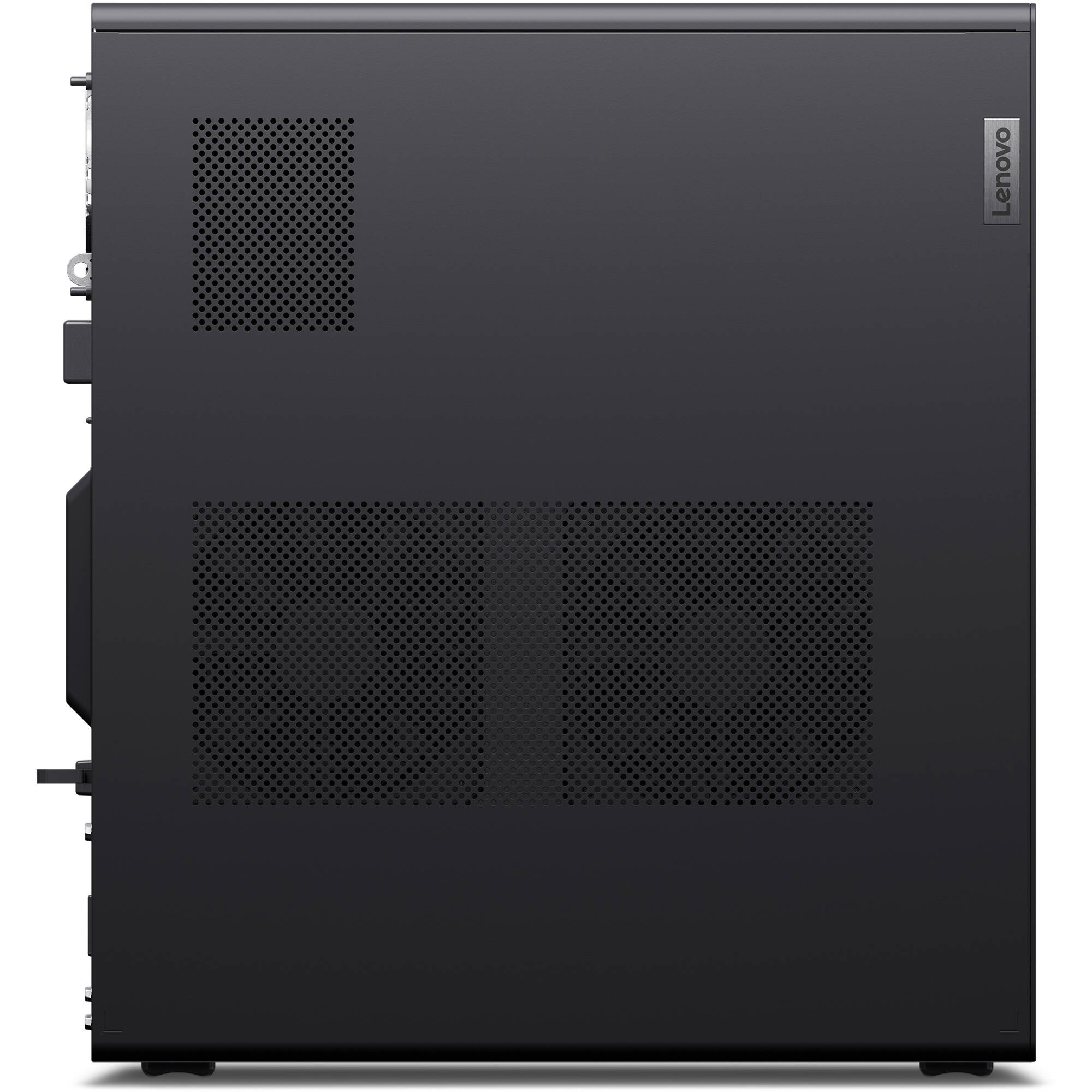 Lenovo ThinkStation P3 Tower Gen 2 desktop workstation in black with Intel Core Ultra 7, 16 GB memory, and 512 GB PCIe Gen 5 SSD — view 5