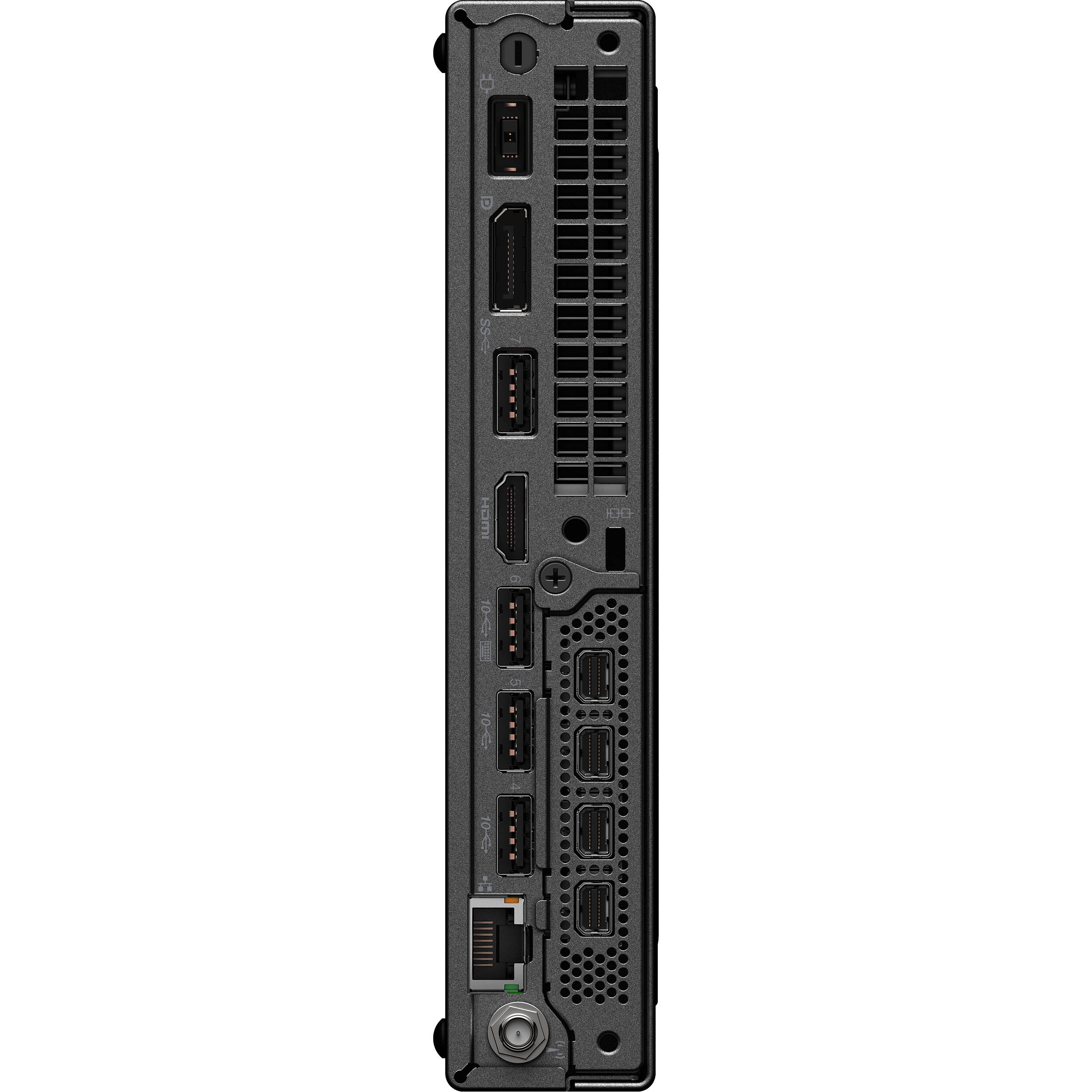 Lenovo ThinkStation P3 Tiny Gen 2 compact workstation desktop in black with Intel Core Ultra 7 and 32 GB memory — view 2
