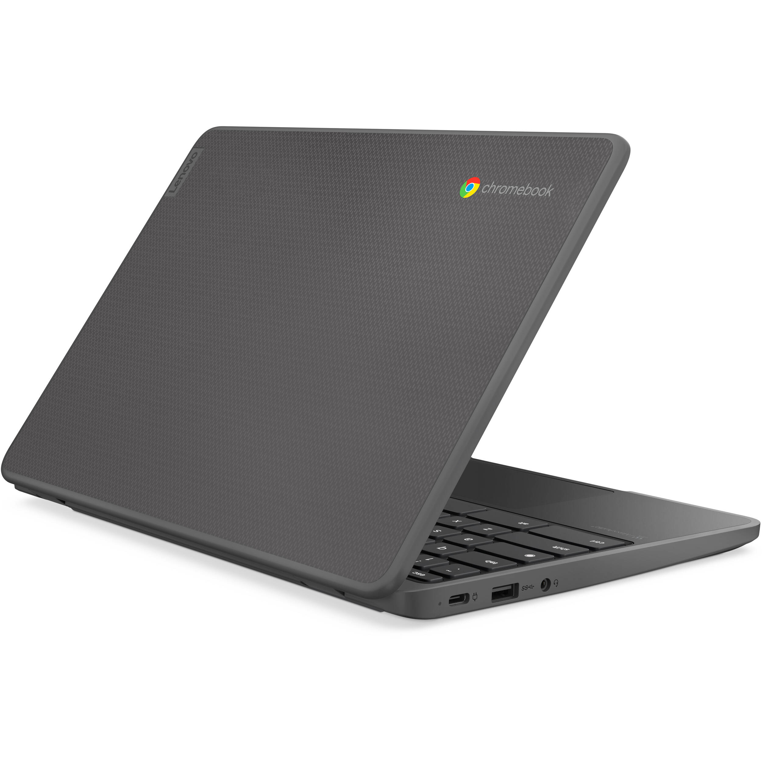 Lenovo 100e G4 Chromebook with 11.6-inch HD display, grey chassis, and Chrome OS for classroom use — view 11