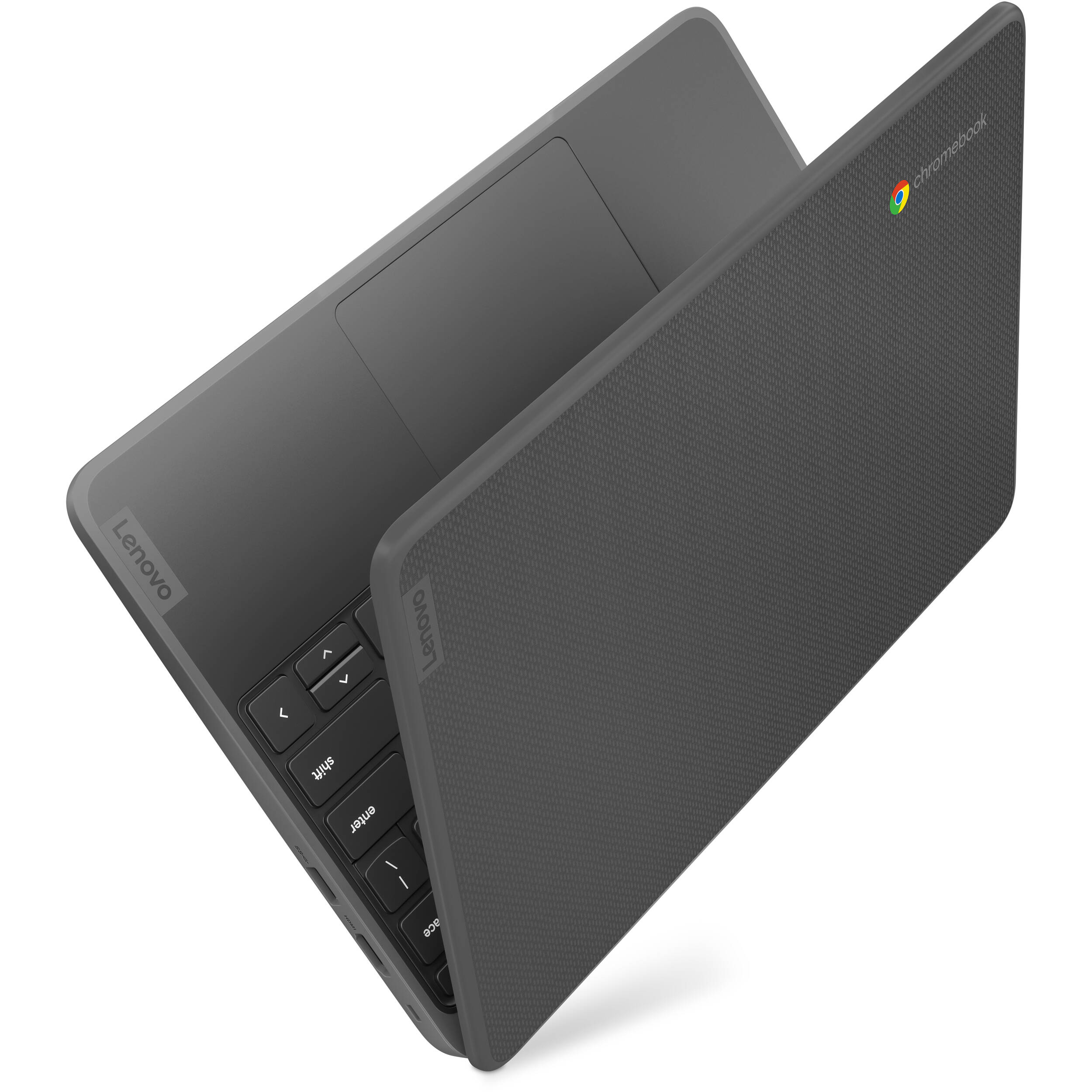 Lenovo 100e G4 Chromebook with 11.6-inch HD display, grey chassis, and Chrome OS for classroom use — view 15