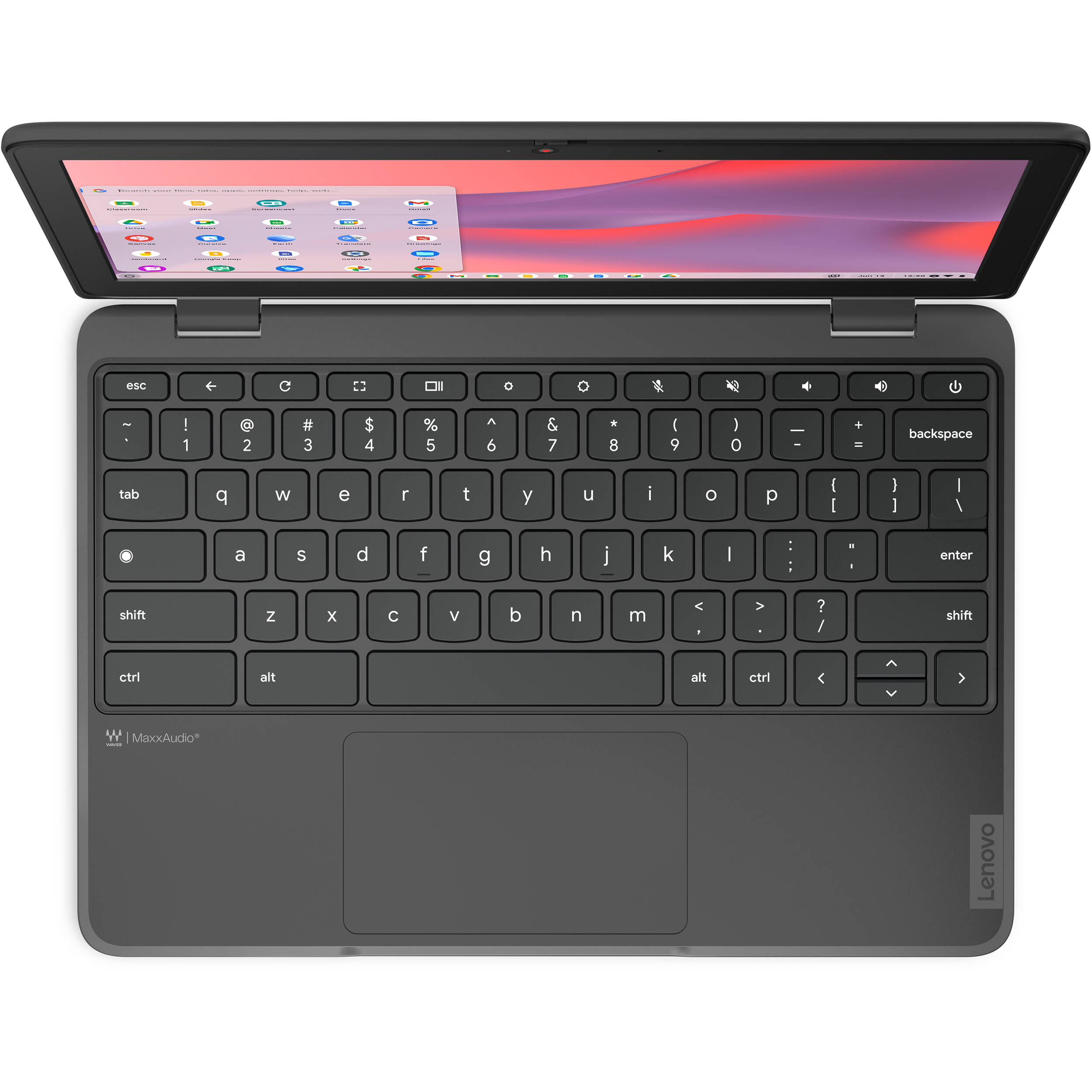 Lenovo 100e G4 Chromebook with 11.6-inch HD display, grey chassis, and Chrome OS for classroom use — view 5
