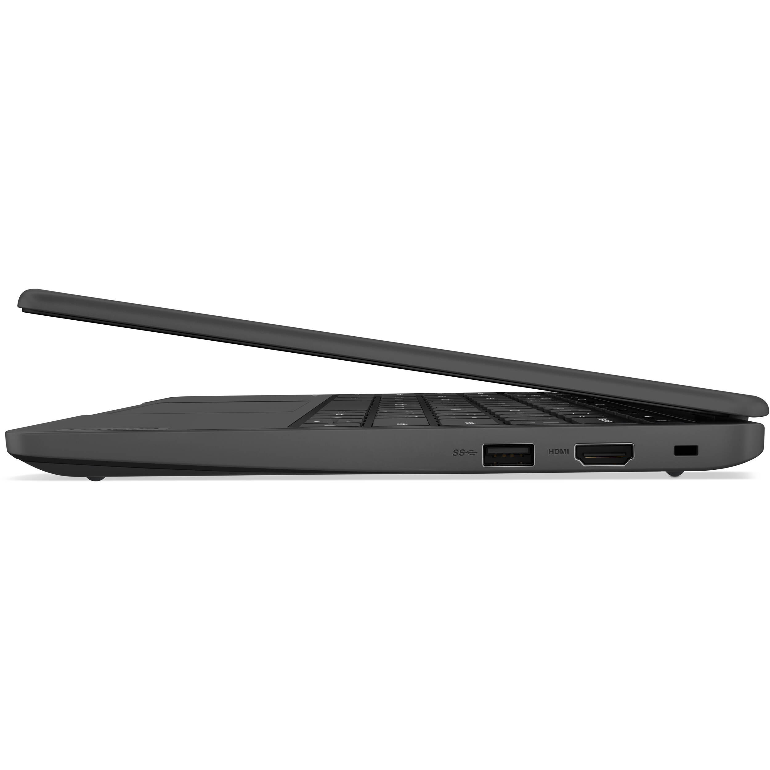 Lenovo 100e G4 Chromebook with 11.6-inch touch display and gray chassis — view 11