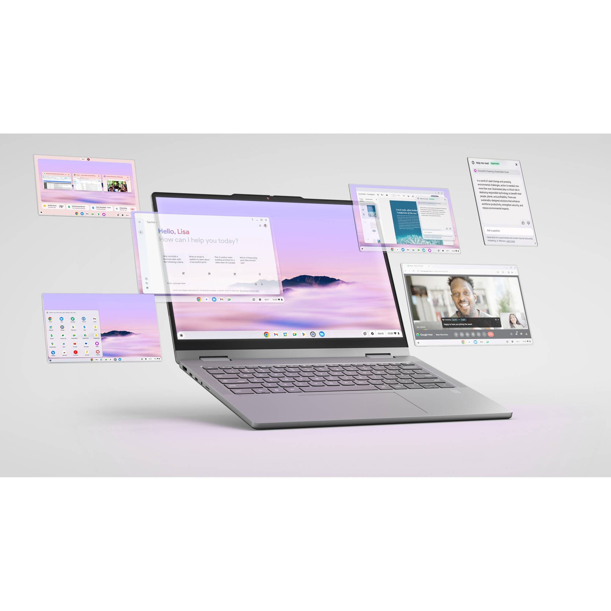Lenovo Chrome Plus 2-in-1 Chromebook with 14-inch WUXGA touch display, Intel Core 5, and grey finish — view 19