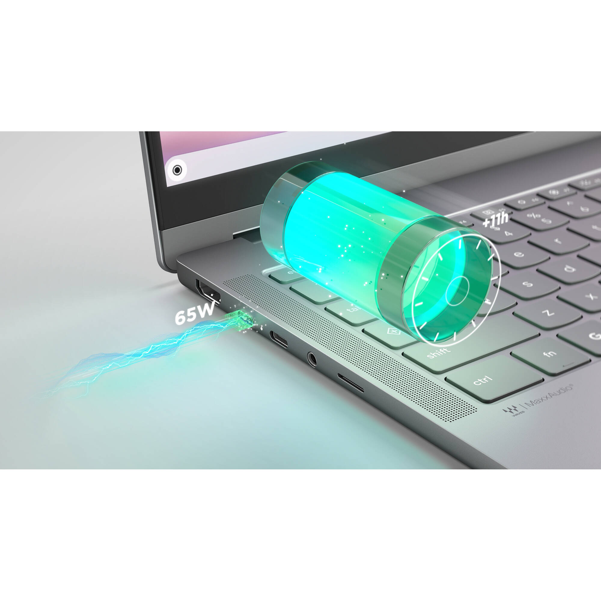 Lenovo Chrome Plus 2-in-1 Chromebook with 14-inch WUXGA touch display, Intel Core 5, and grey finish — view 21
