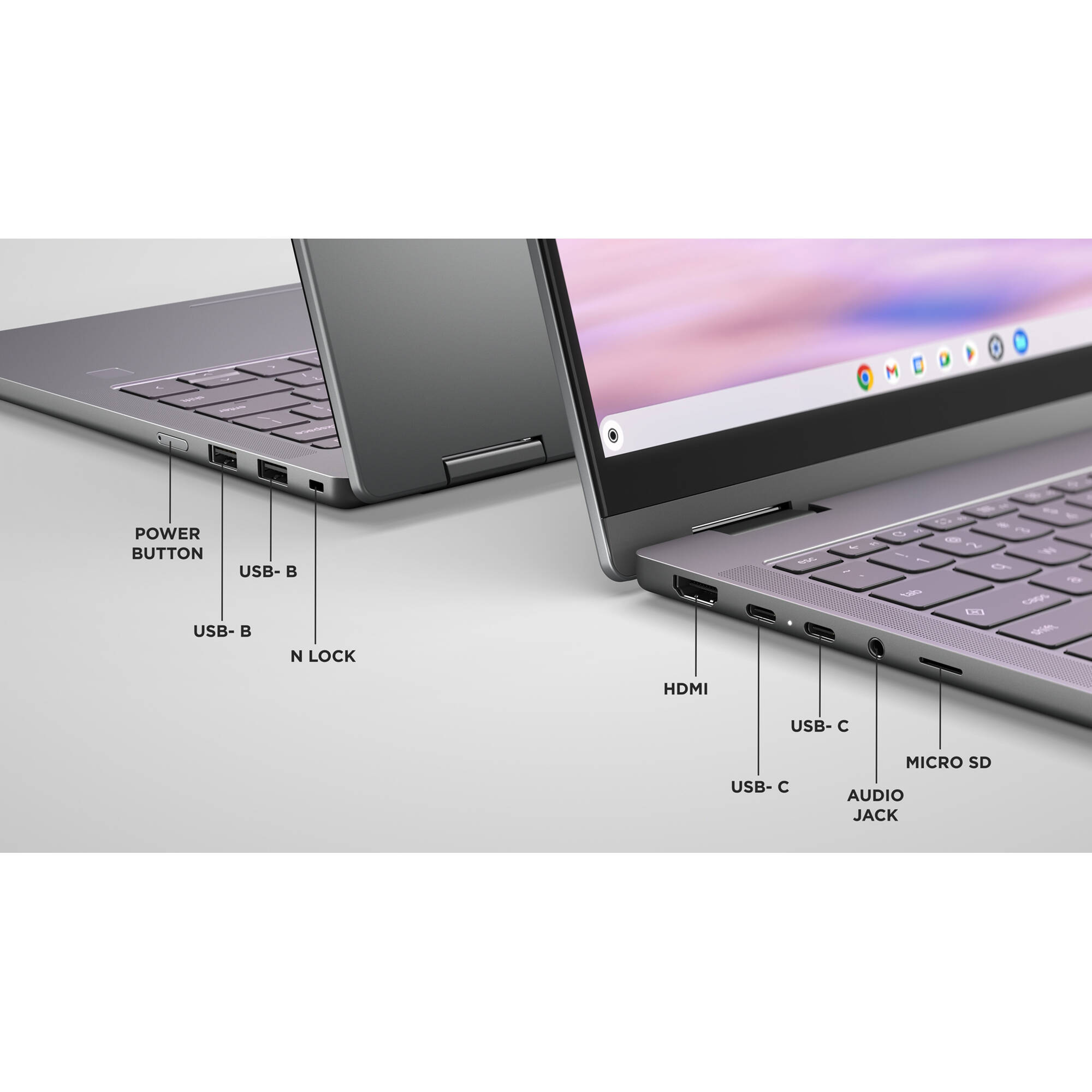 Lenovo Chrome Plus 2-in-1 Chromebook with 14-inch WUXGA touch display, Intel Core 5, and grey finish — view 22