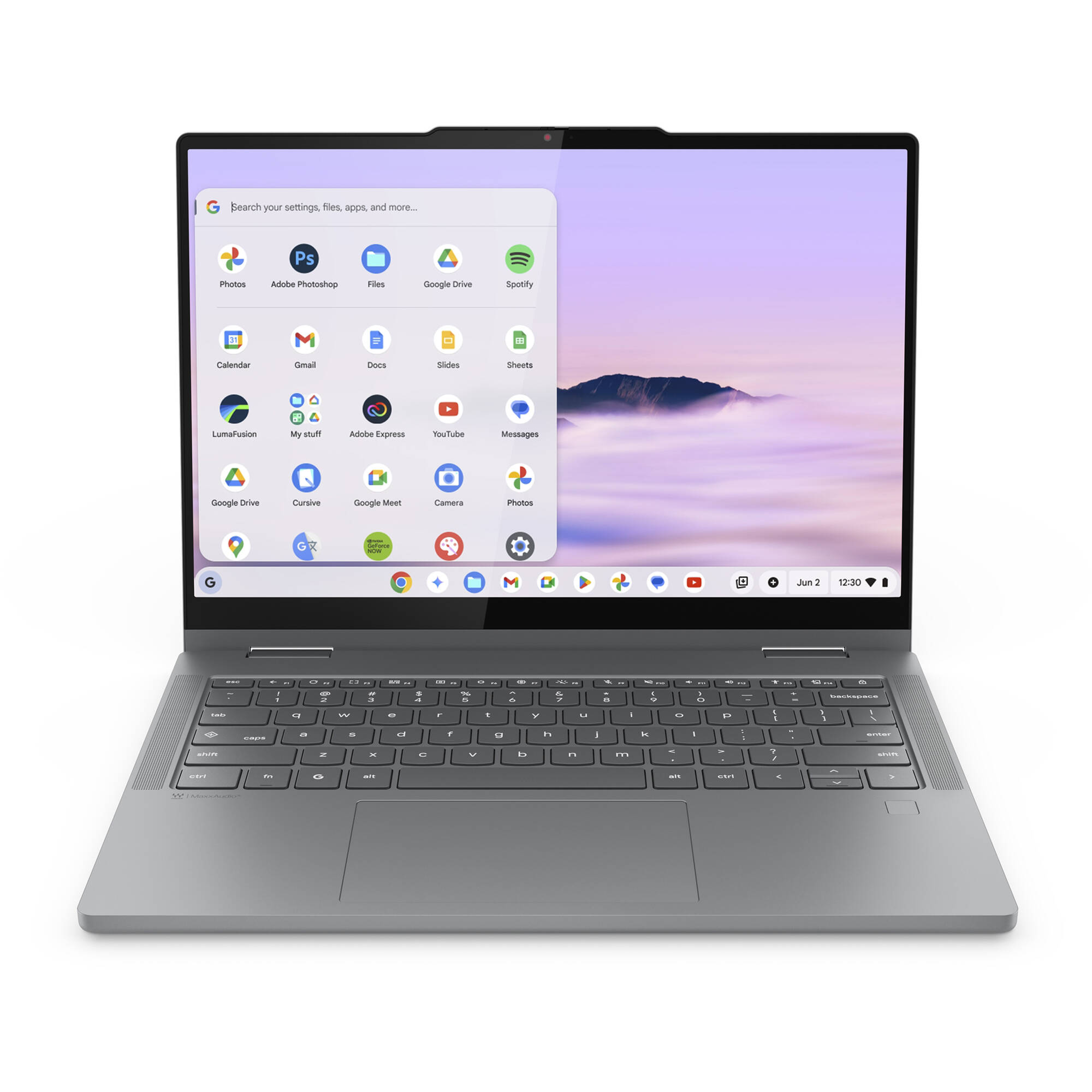 Lenovo Chrome Plus 2-in-1 Chromebook with 14-inch WUXGA touch display, Intel Core 5, and grey finish — view 3