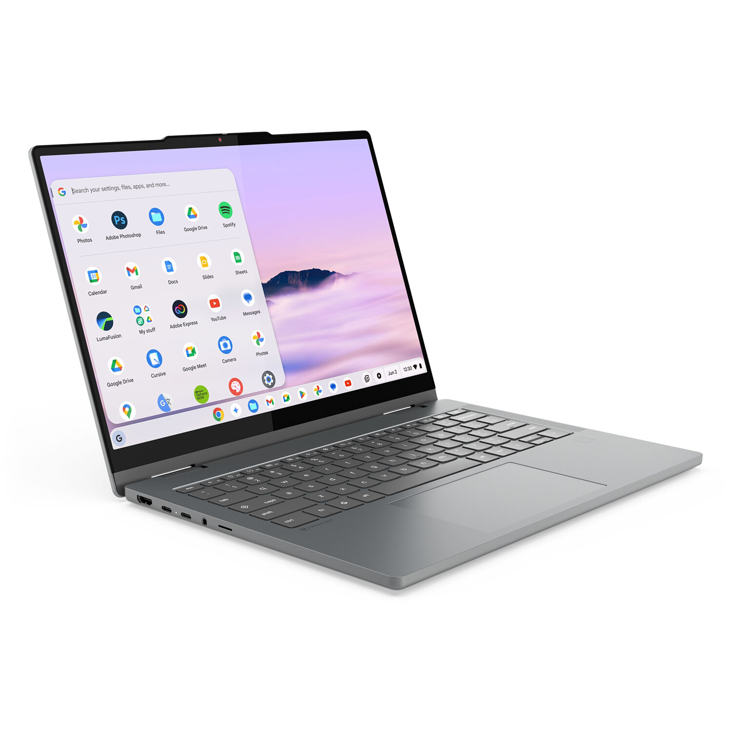 Lenovo Chrome Plus 2-in-1 Chromebook with 14-inch WUXGA touch display, Intel Core 5, and grey finish — view 4