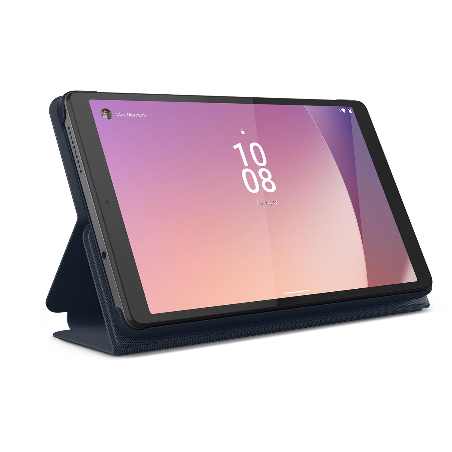Lenovo Tab M8 4th Gen folio case in Abyss Blue with convertible stand and protective film — view 2