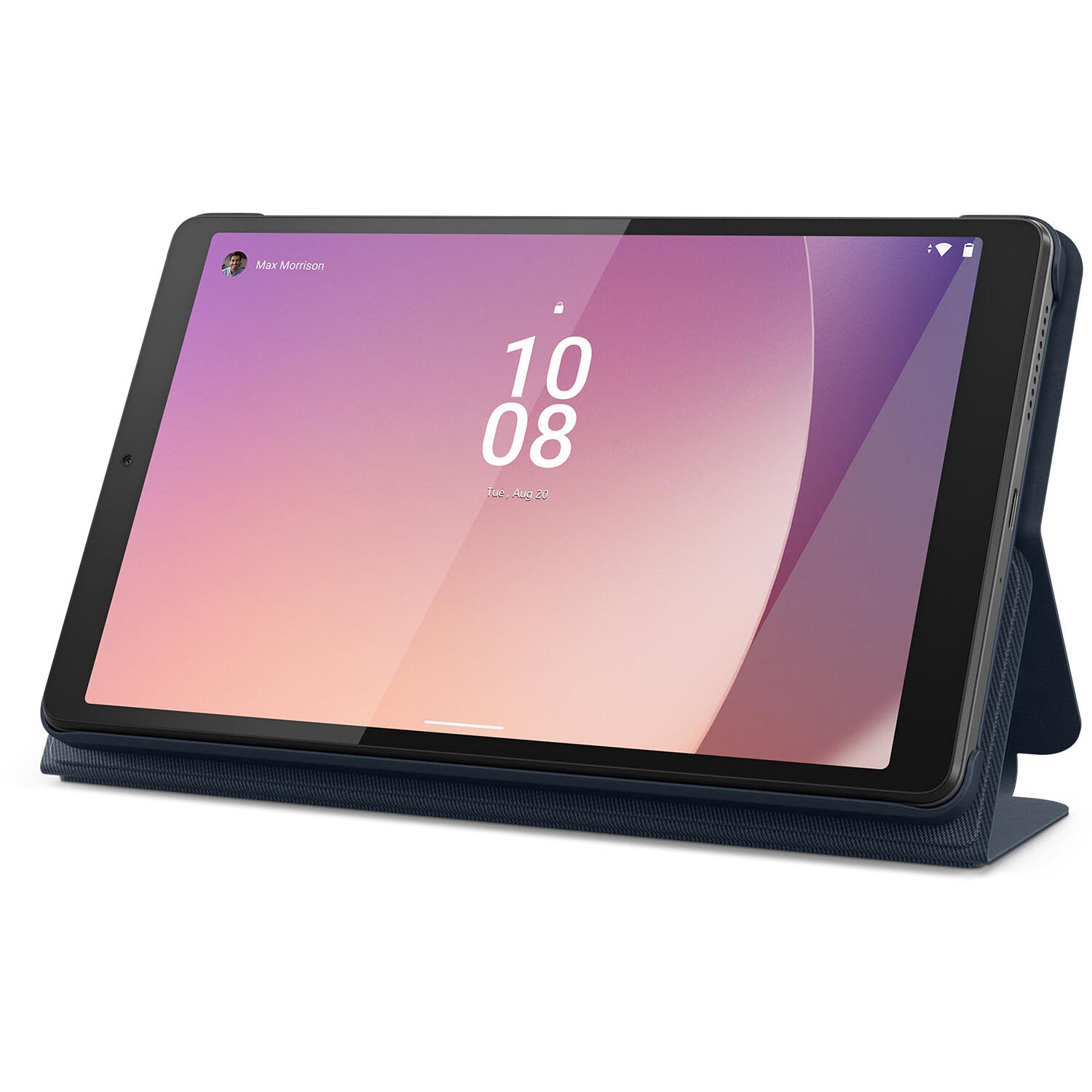 Lenovo Tab M8 4th Gen folio case in Abyss Blue with convertible stand and protective film — view 3