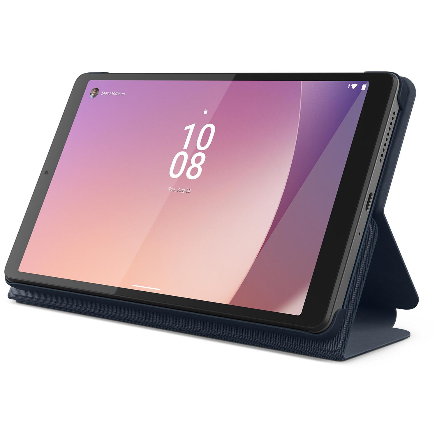 Lenovo Tab M8 4th Gen folio case in Abyss Blue with convertible stand and protective film — view 4